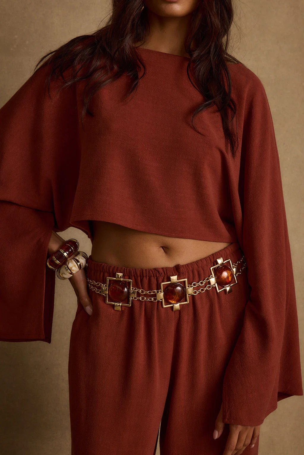 Clear Breeze Rust Linen Top - Image 7