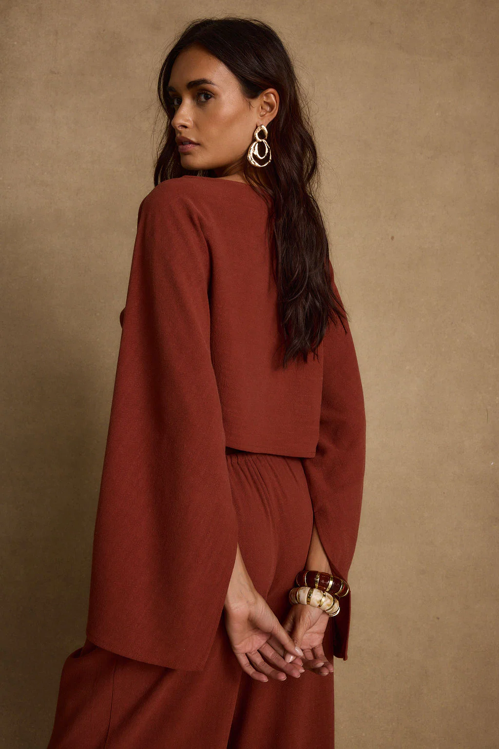 Clear Breeze Rust Linen Top - Image 9