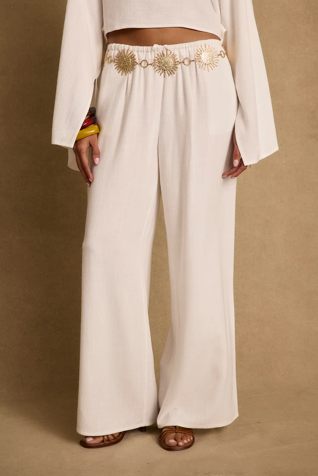 Clear Breeze White Linen Pants - Image 2