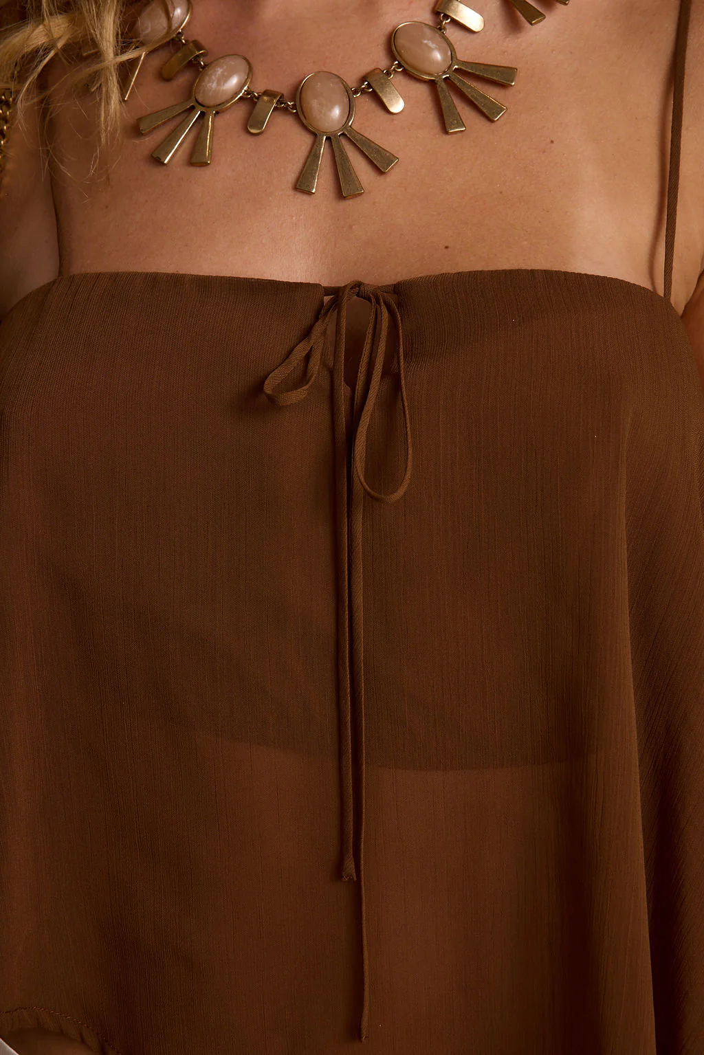 Costella Mocha Asymmetrical Top - Image 10