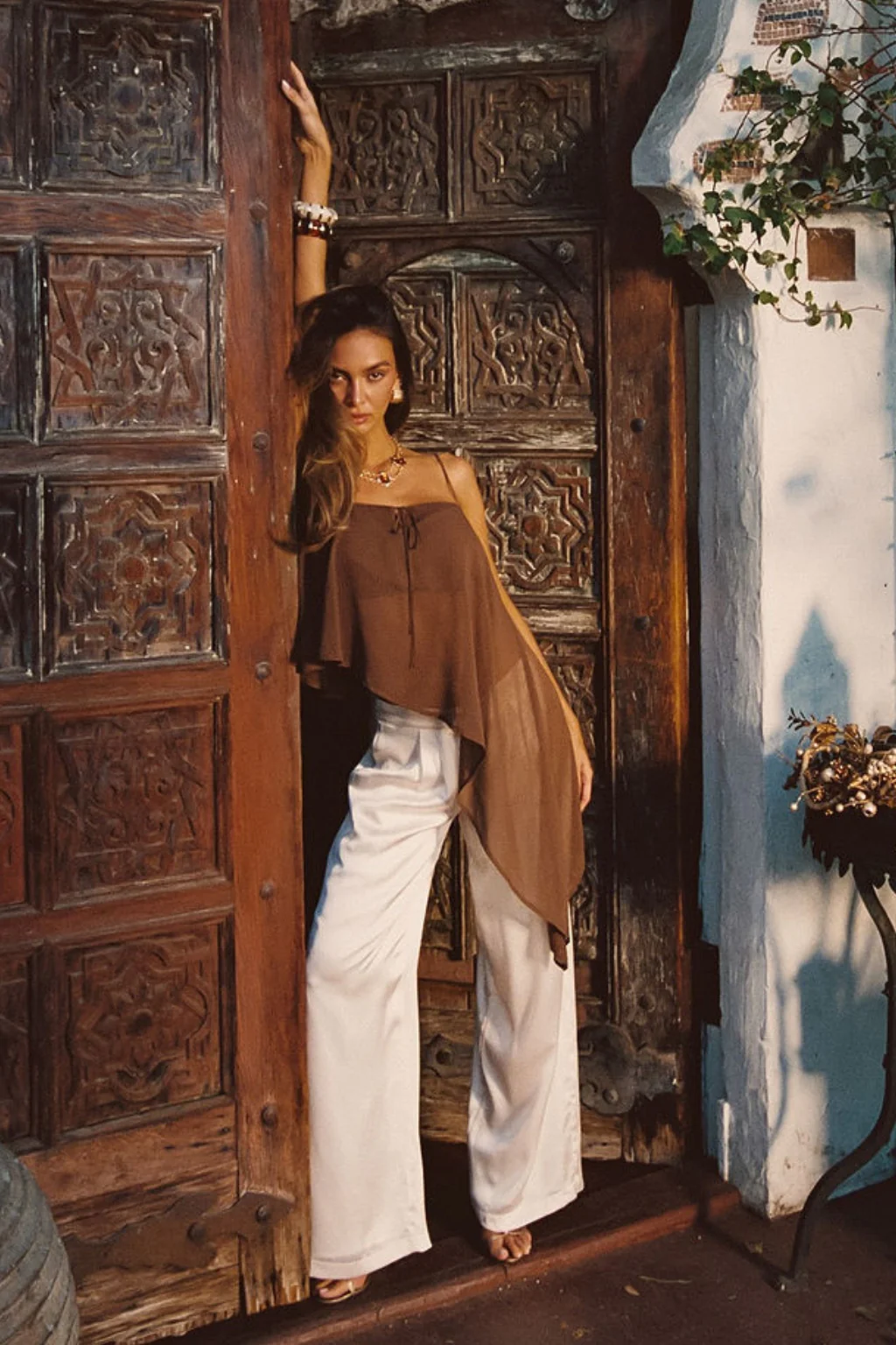 Costella Mocha Asymmetrical Top - Image 3