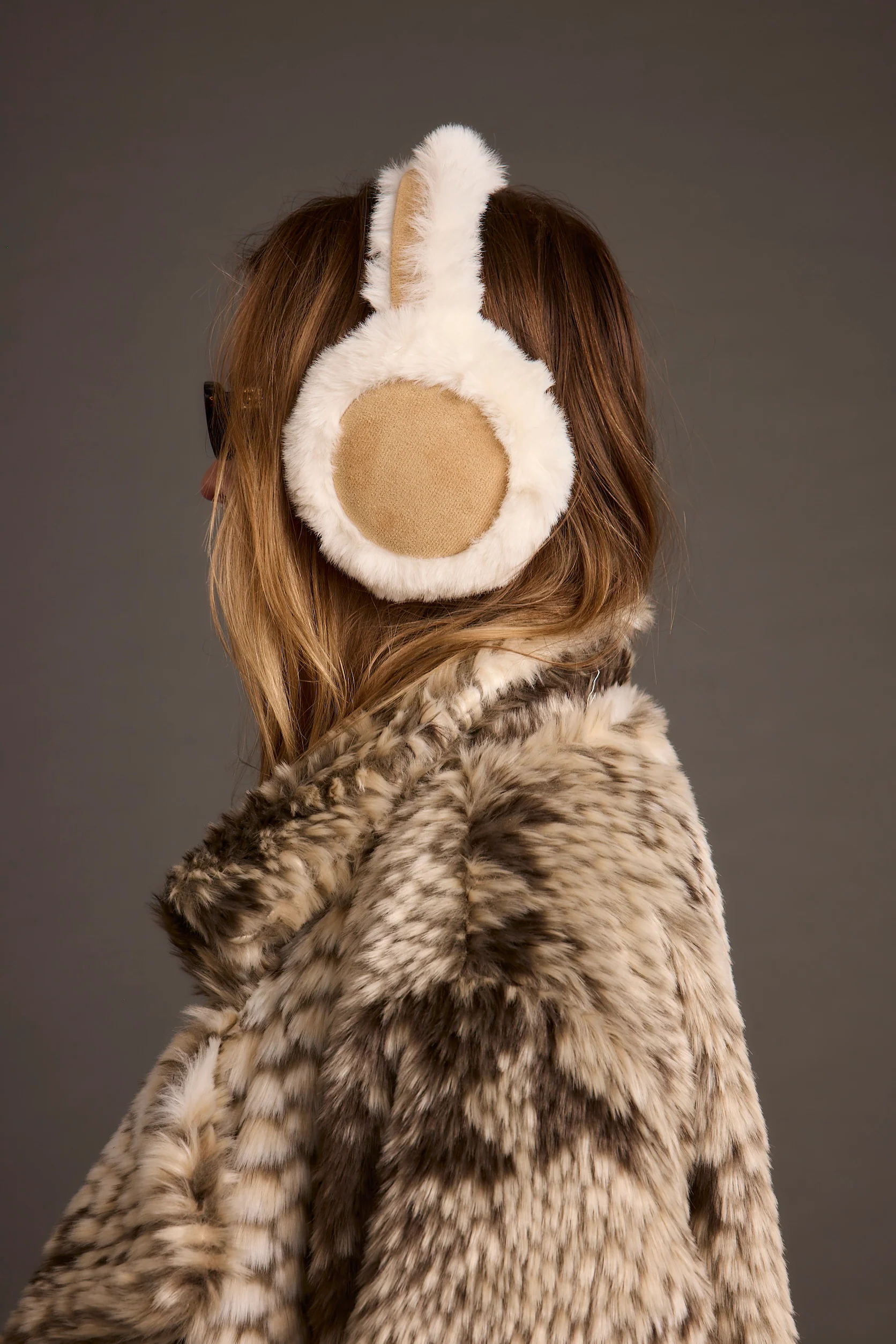 Crystal Ivory Faux Fur Ear Muffs - Image 3