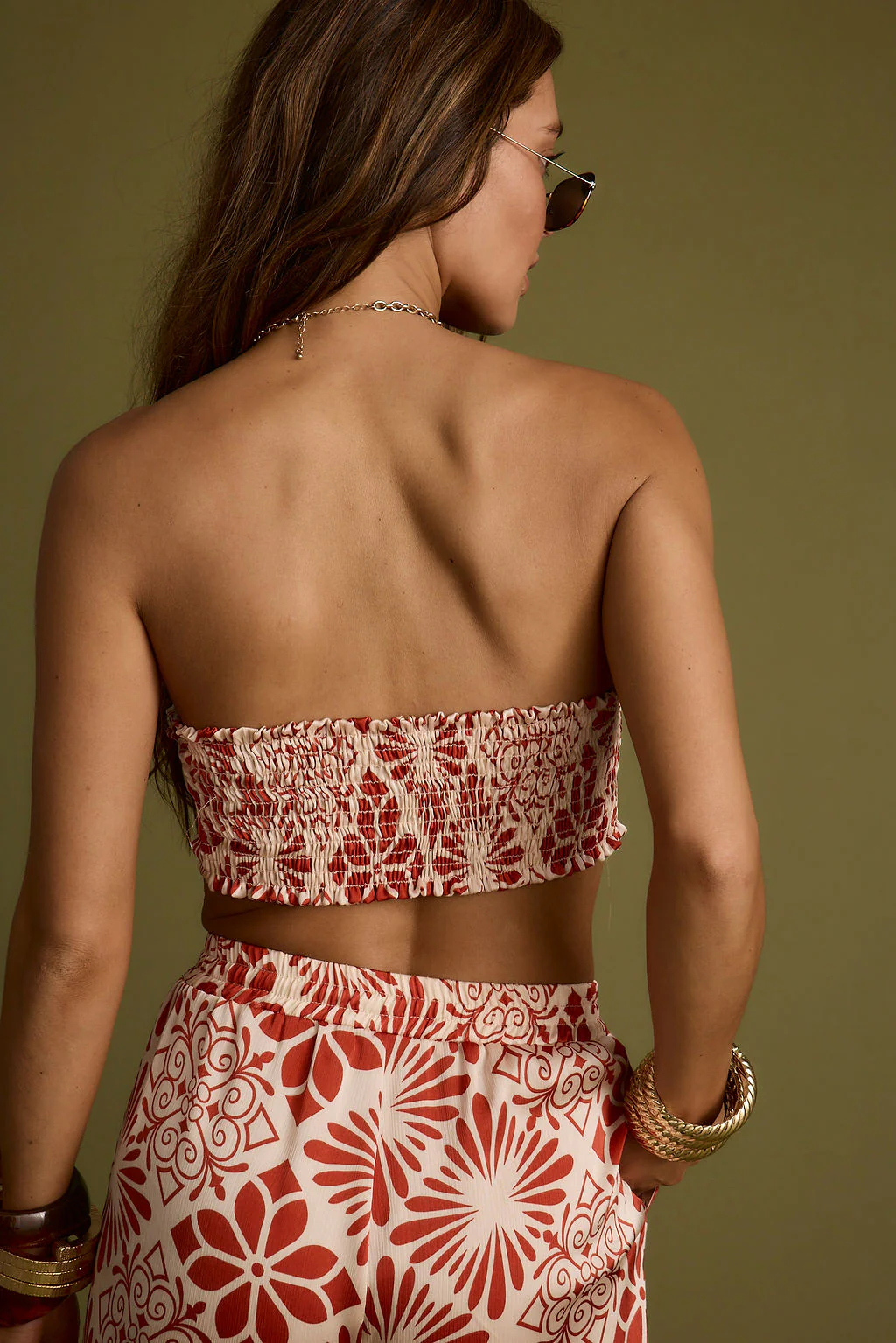 Cubana Rust Satin Bandeau Top - Image 3