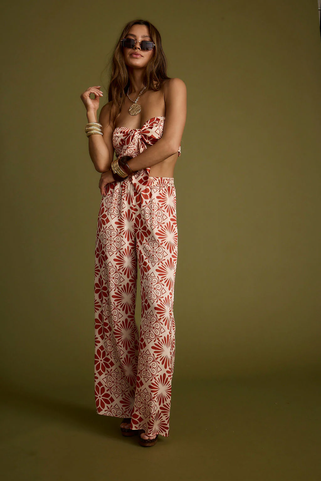 Cubana Rust Satin Bandeau Top - Image 5