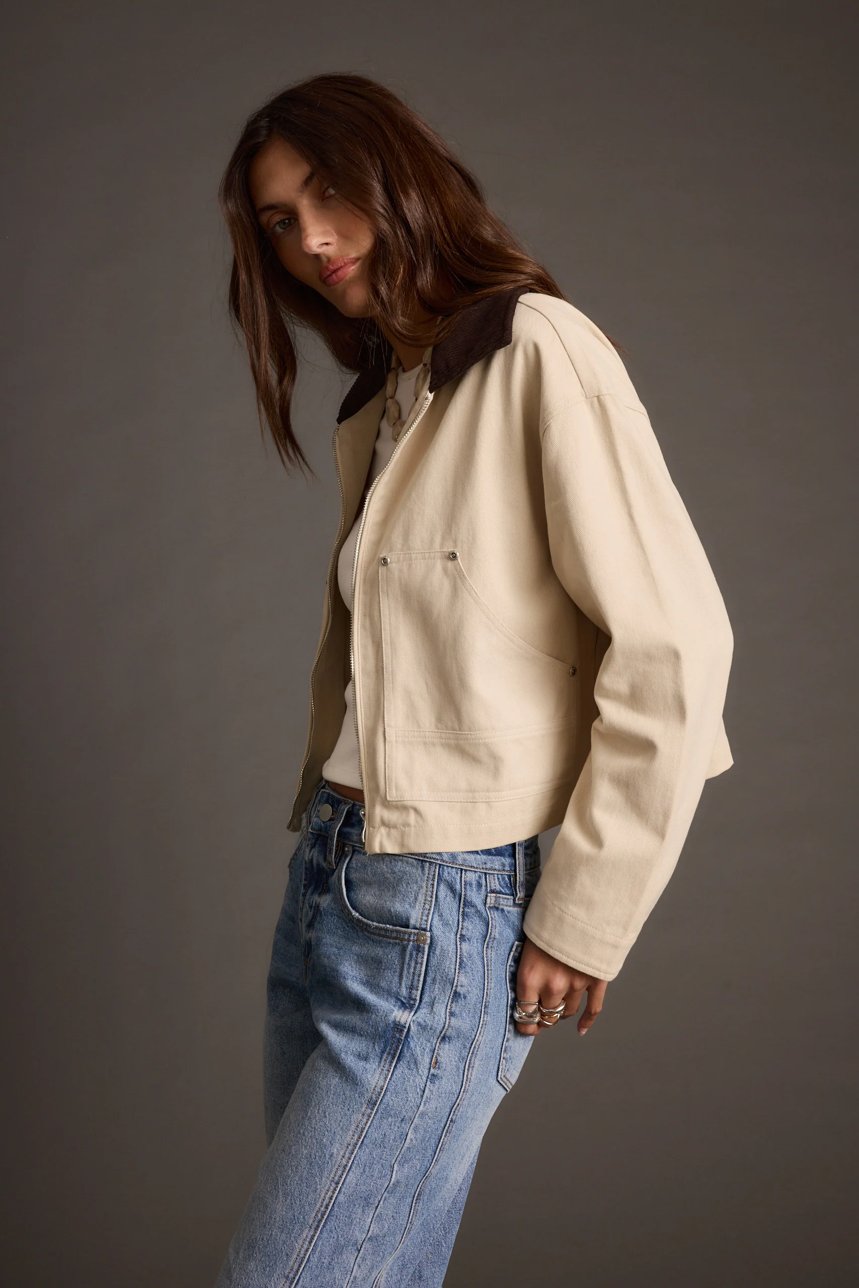 Cypress Light Khaki Cropped Barn Jacket - Image 9