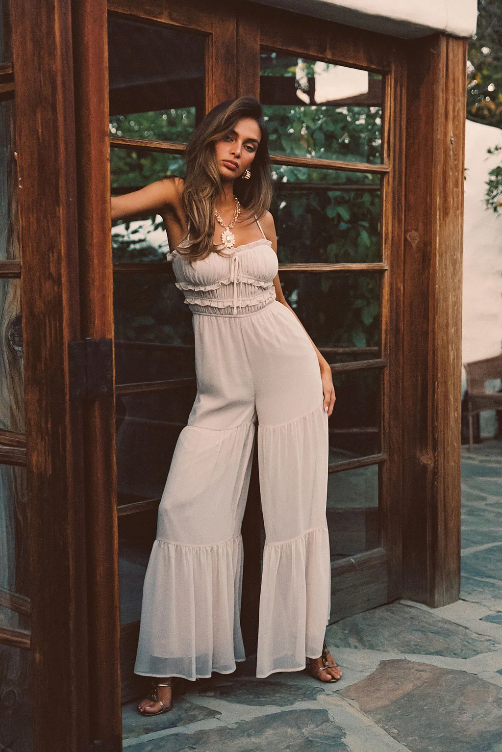 Dahlia Blush Chiffon Jumpsuit - Image 3