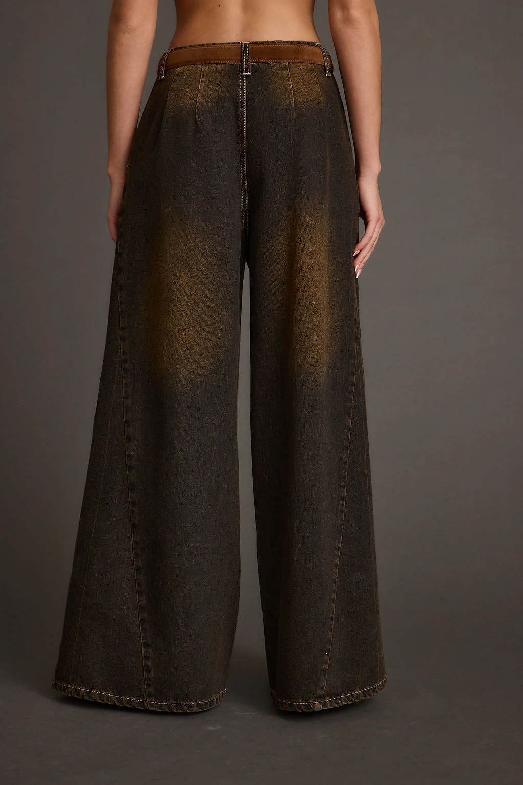 Dakota Washed Black Wide Leg Jeans - Image 3