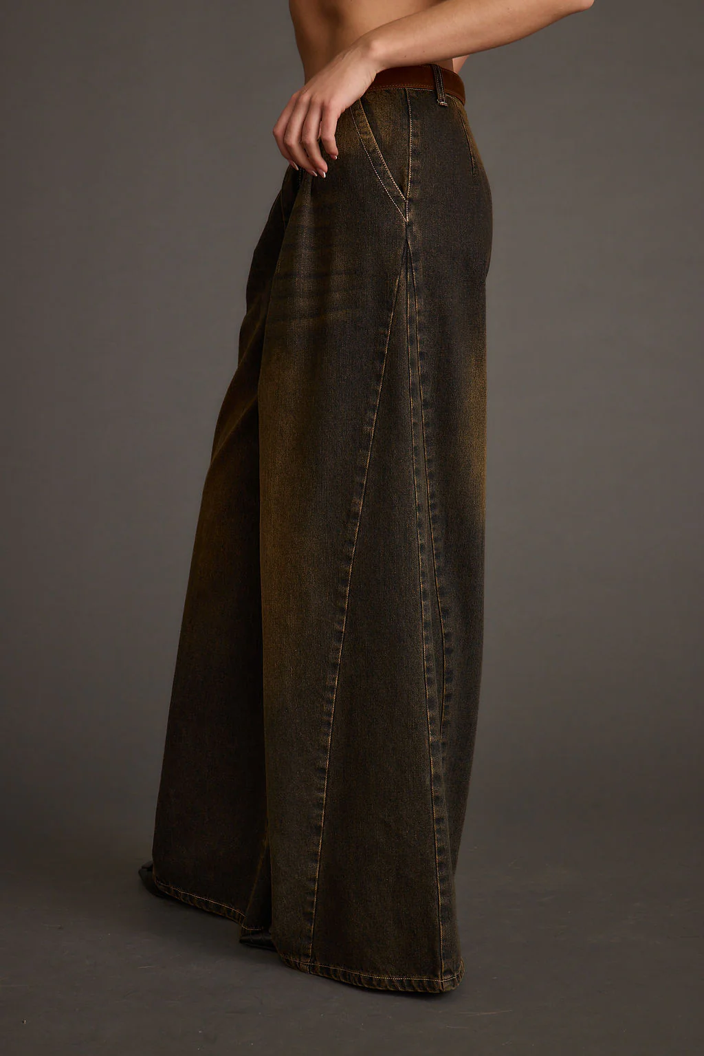 Dakota Washed Black Wide Leg Jeans - Image 6