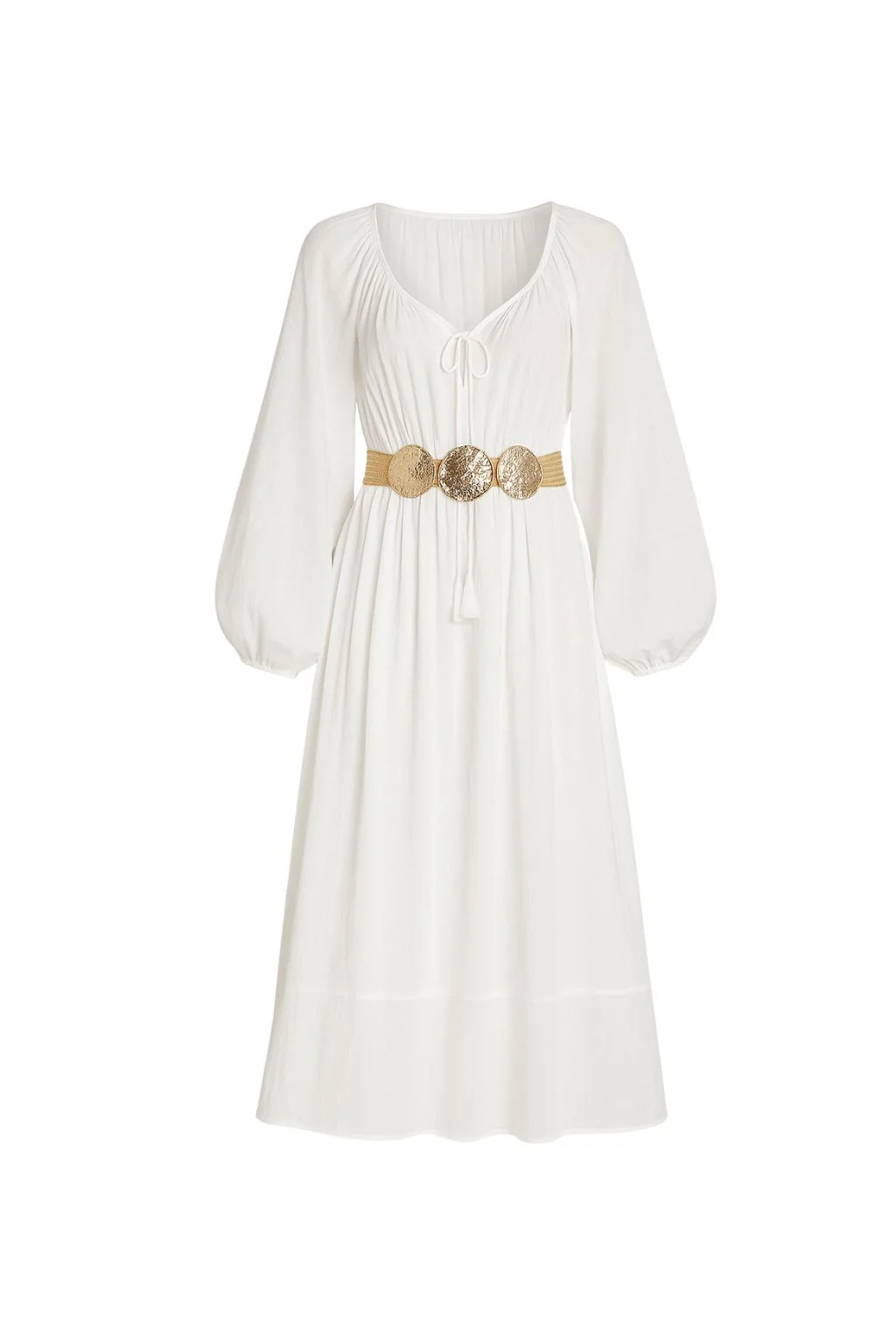 Danika White Linen Maxi Dress - Image 10