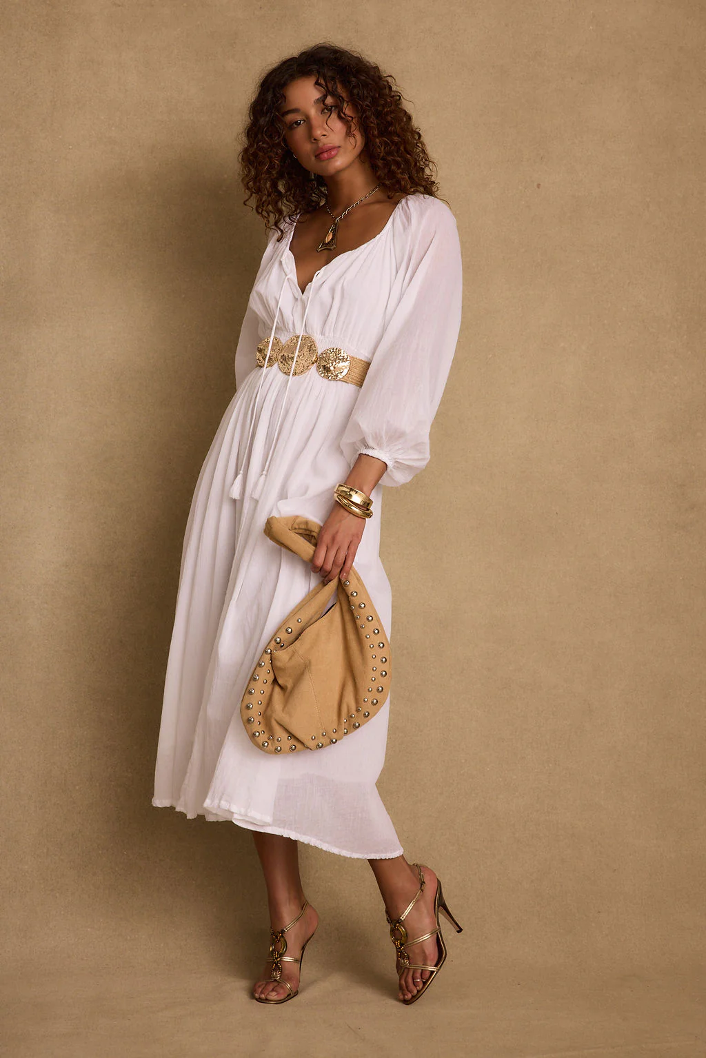 Danika White Linen Maxi Dress - Image 7