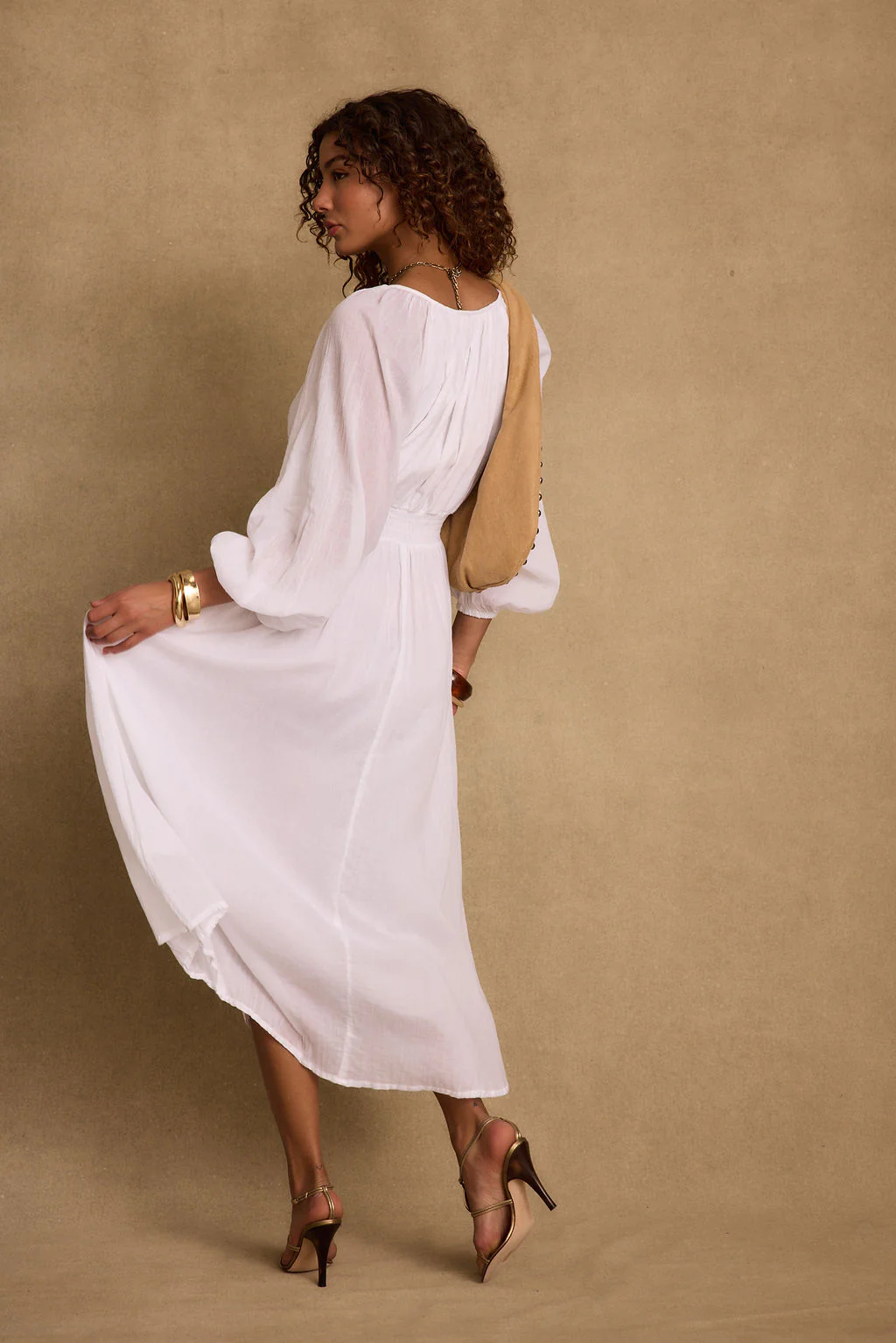 Danika White Linen Maxi Dress - Image 9