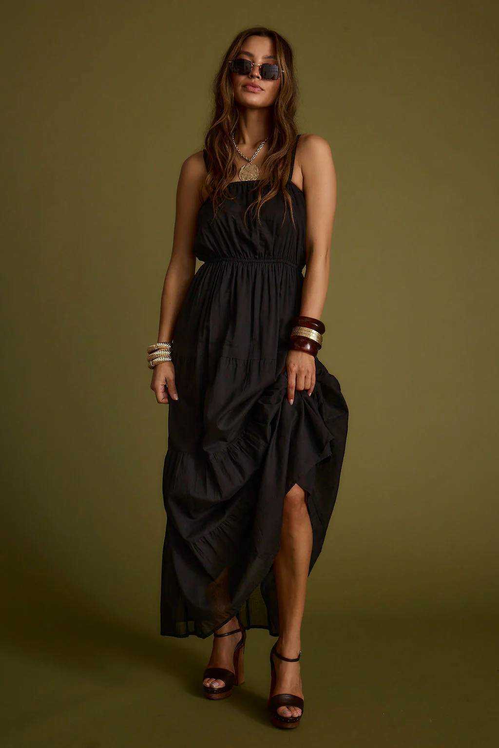 Darion Black Maxi Dress - Image 2