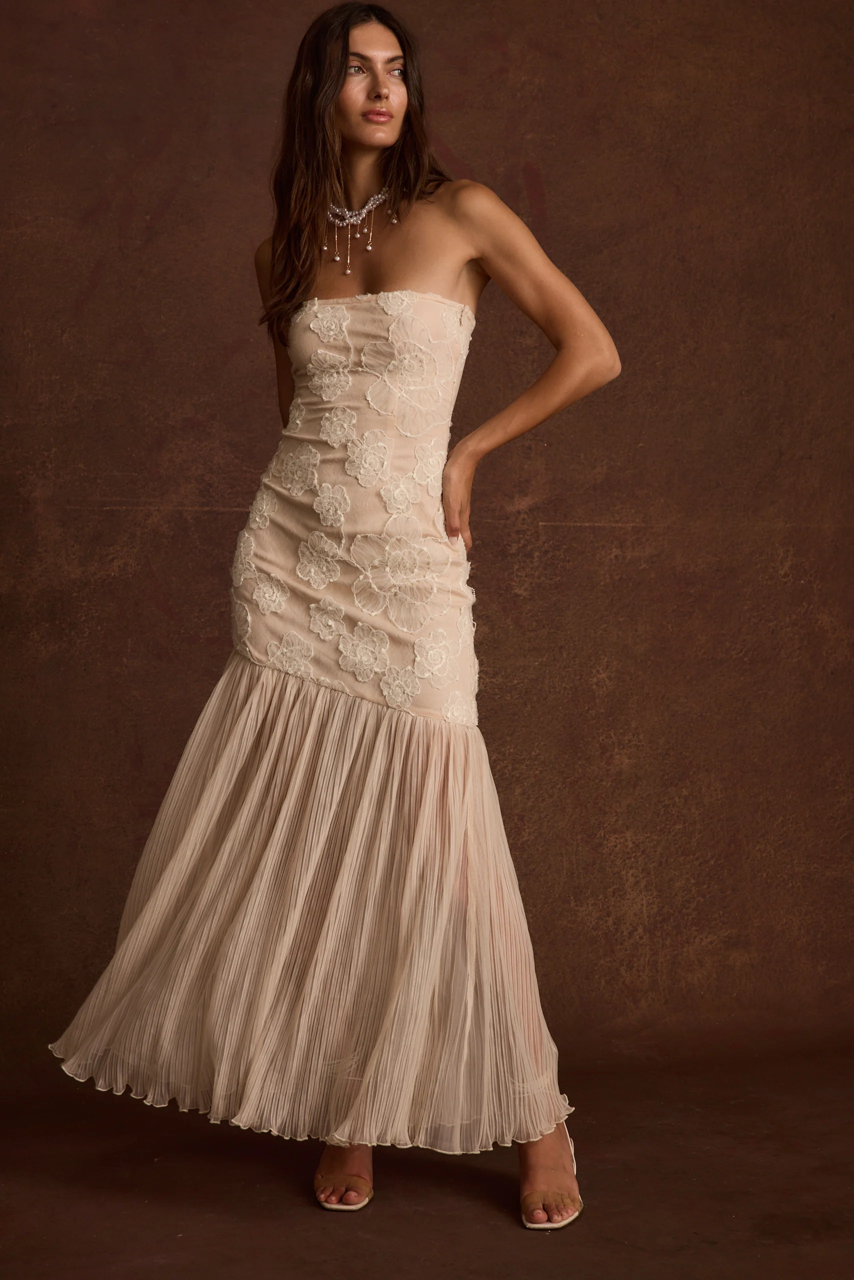 Daylight Blush Embroidered Maxi Dress - Image 4