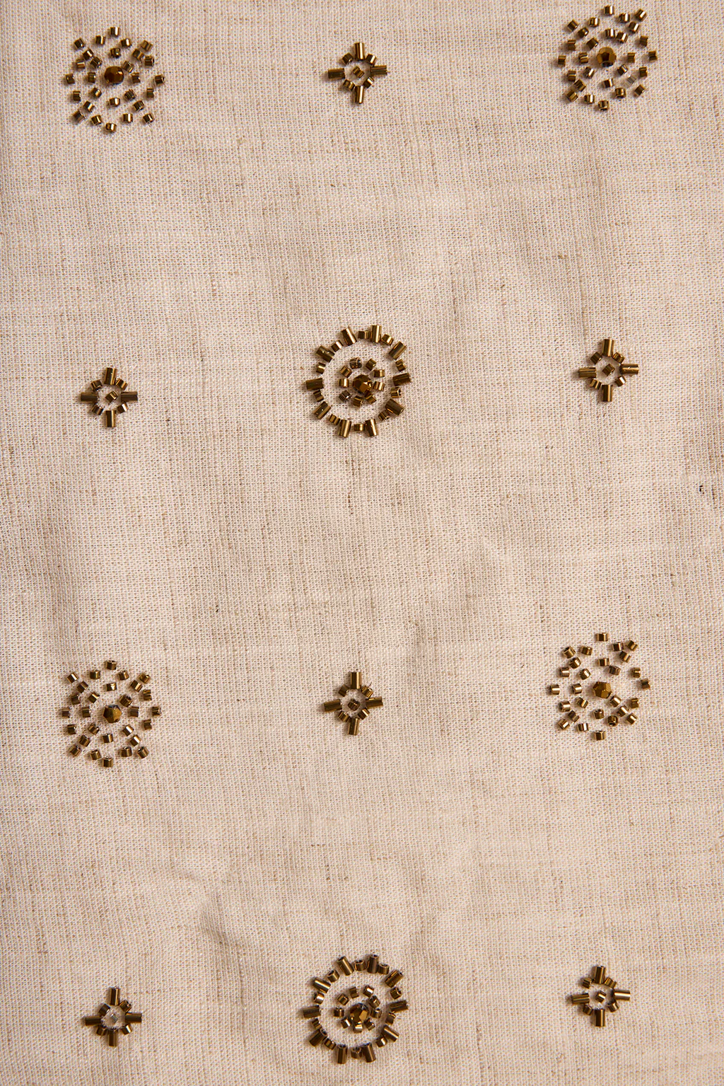 Del Sol Natural and Gold Beaded Mini Skirt - Image 10
