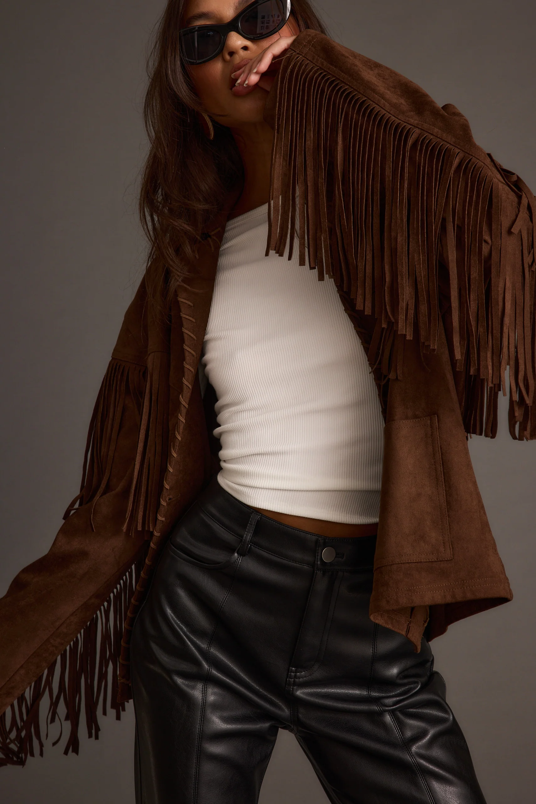 Devon Mocha Vegan Suede Shacket - Image 8