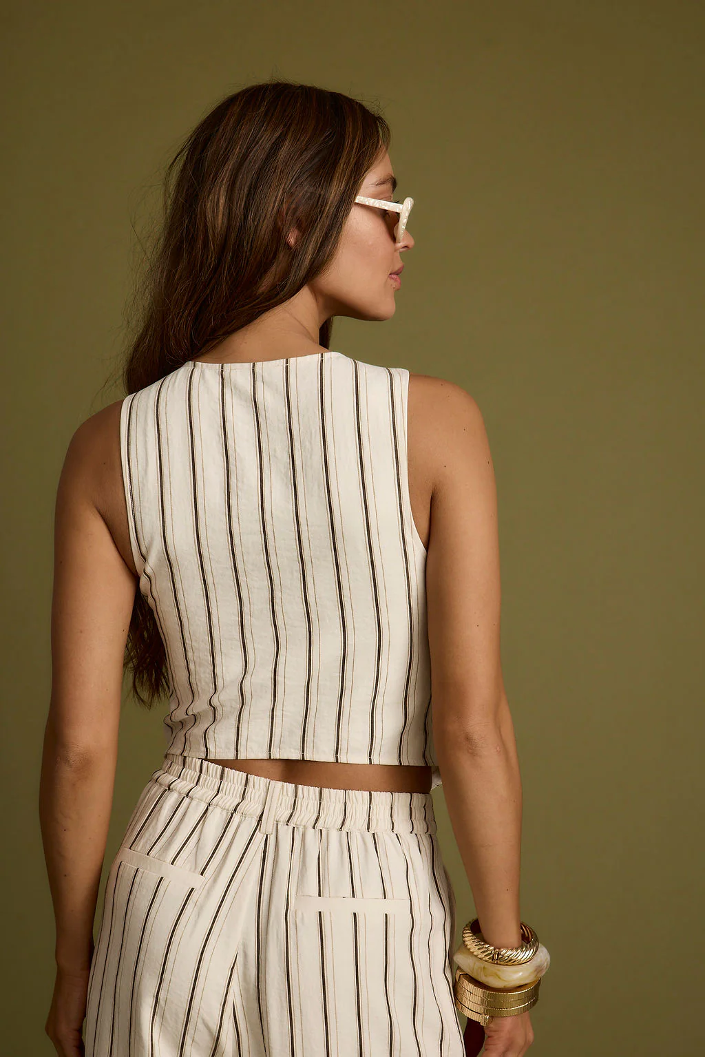 Diane White Striped Vest - Image 5