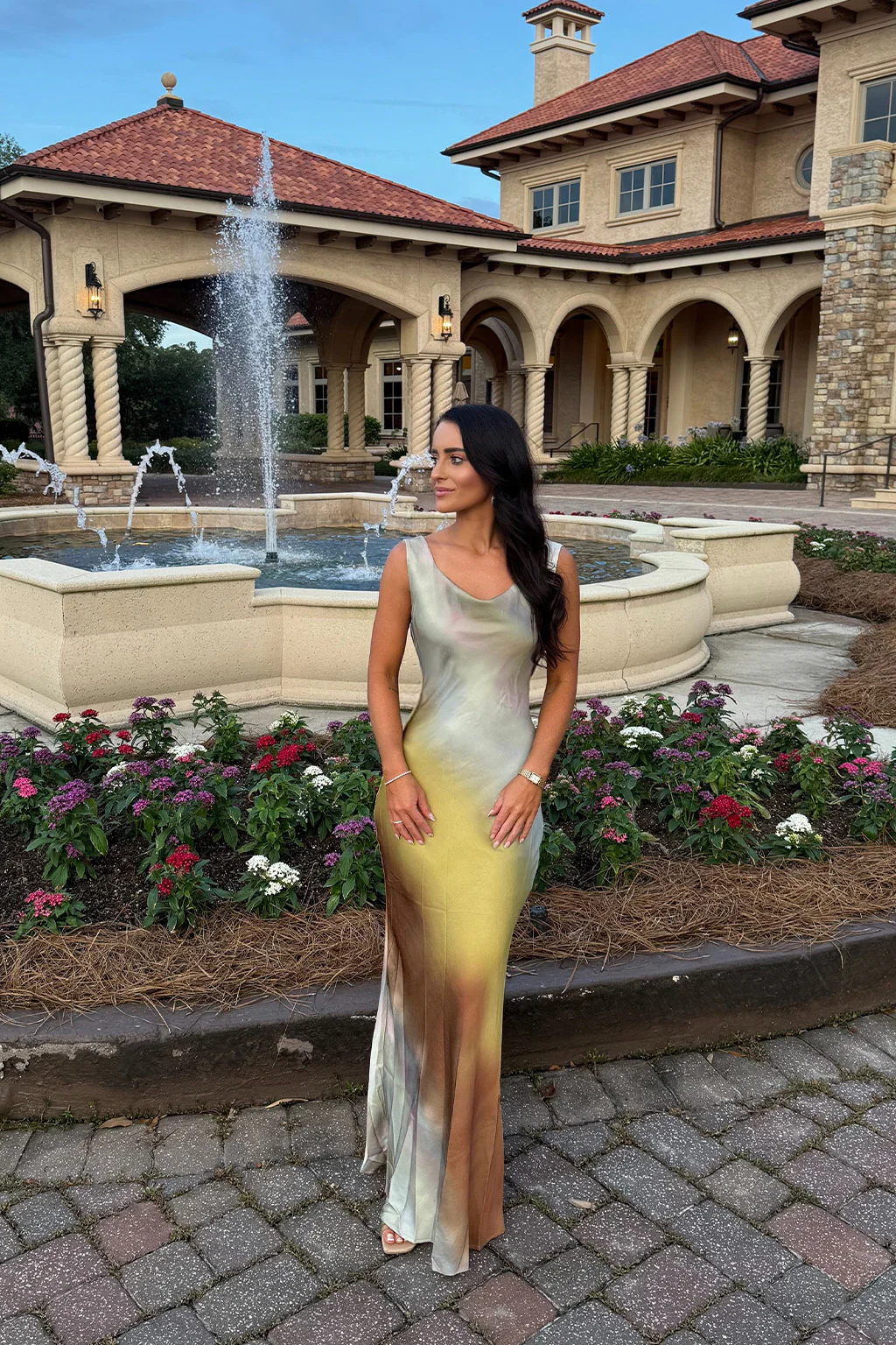 Dolce Golden Ombre Cowl Maxi Dress - Image 3