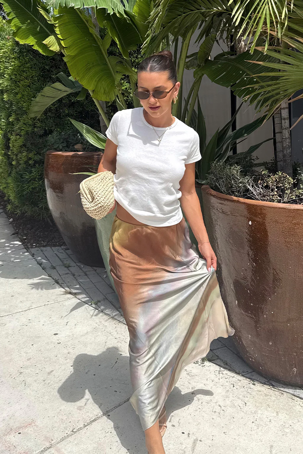 Dolce Golden Ombre Satin Maxi Skirt - Image 12