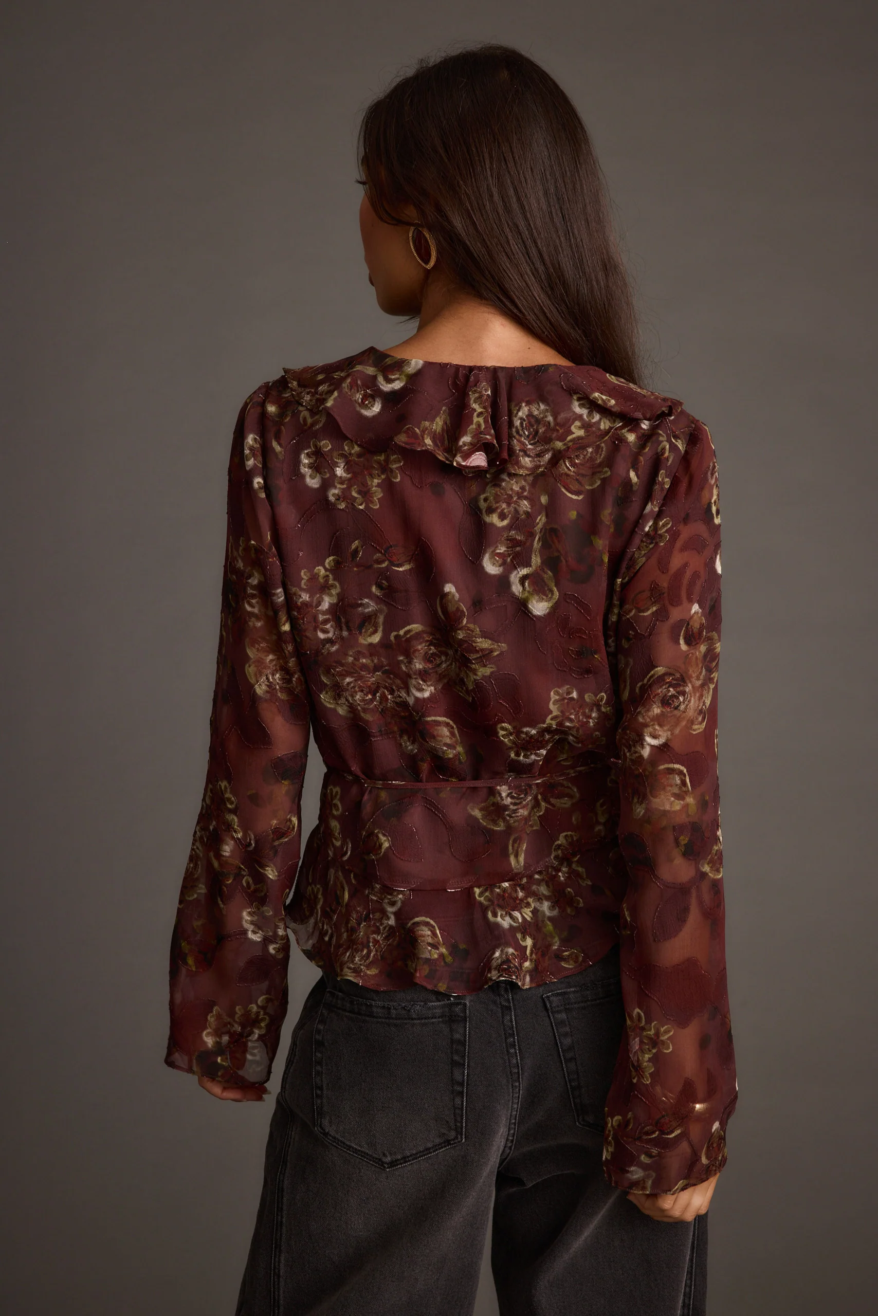 Dominique Plum Floral Blouse - Image 3