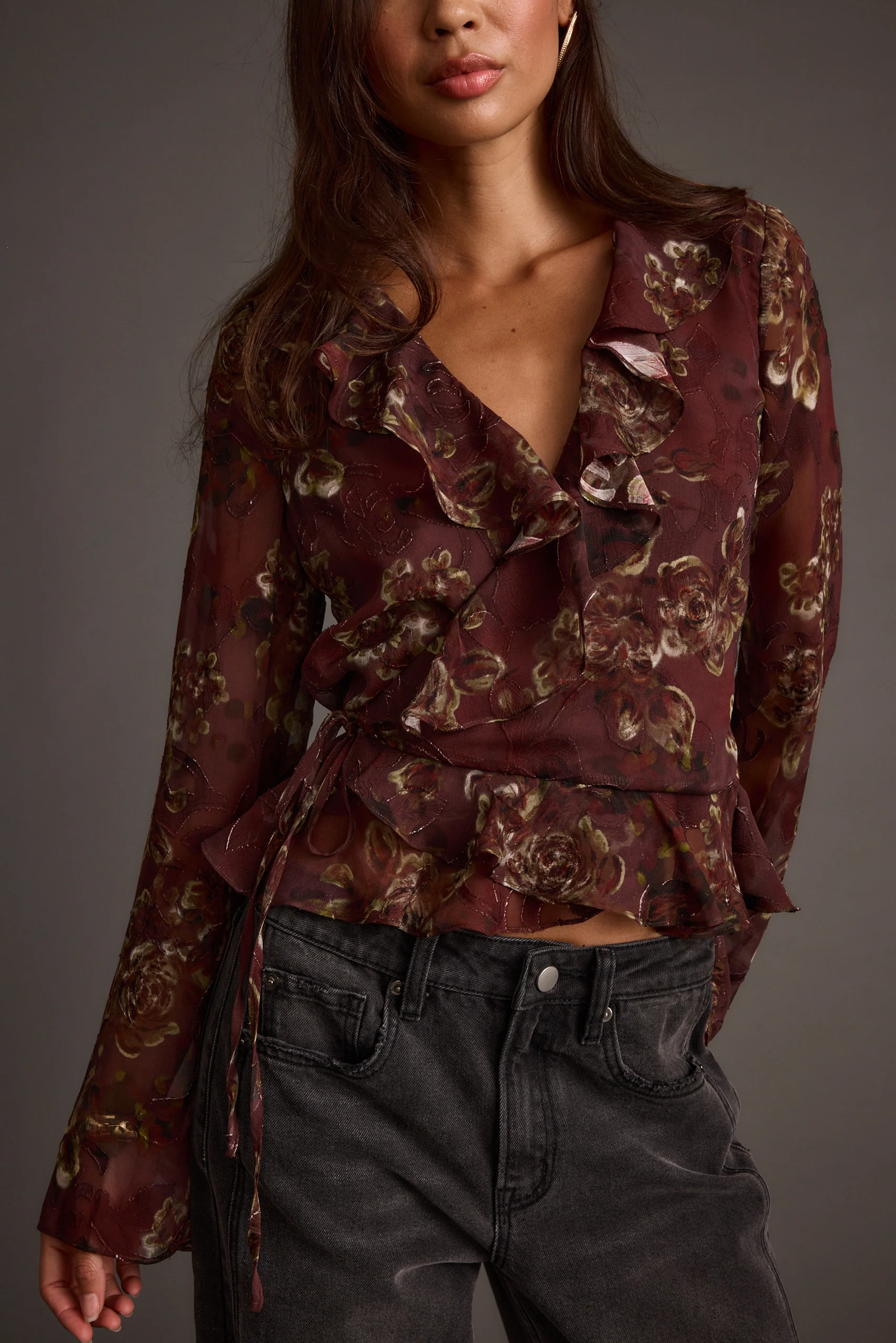 Dominique Plum Floral Blouse - Image 6