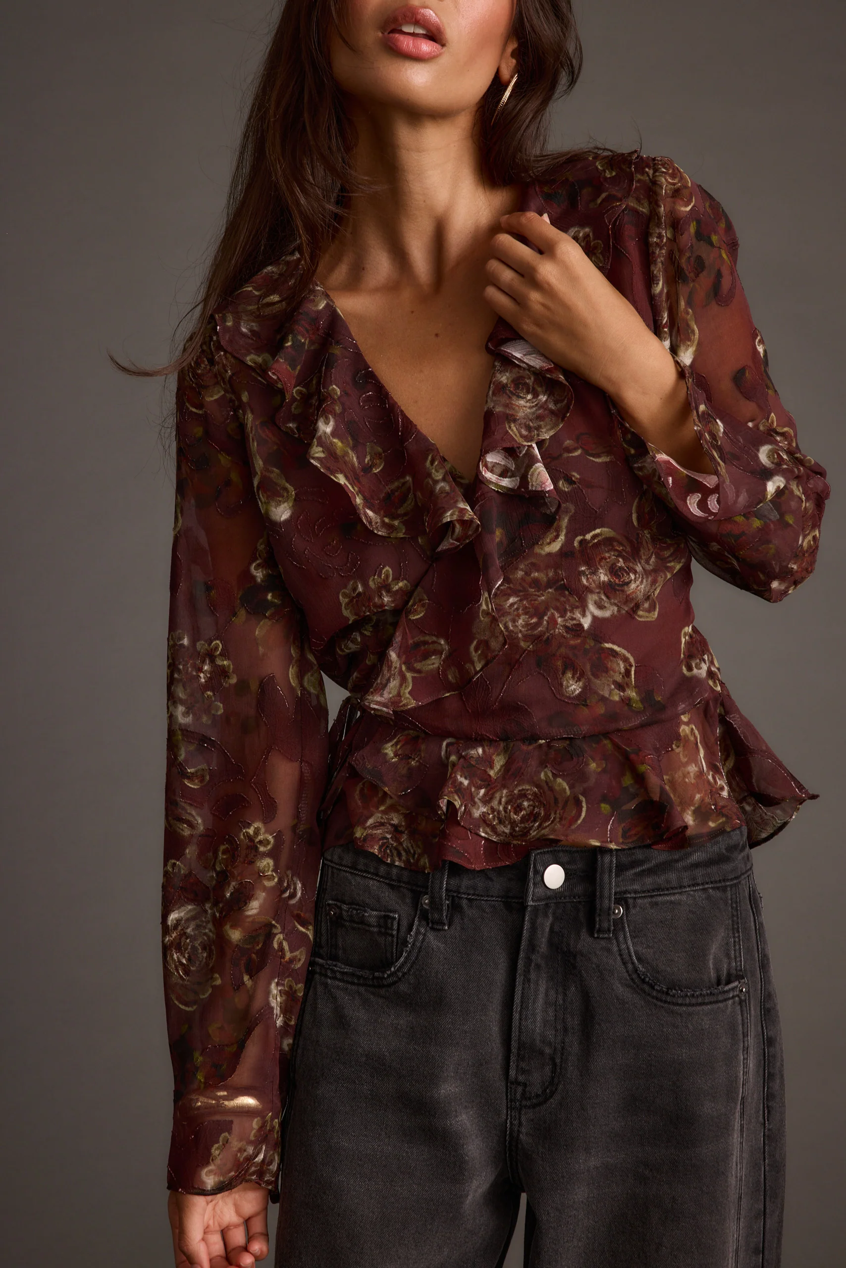 Dominique Plum Floral Blouse - Image 7