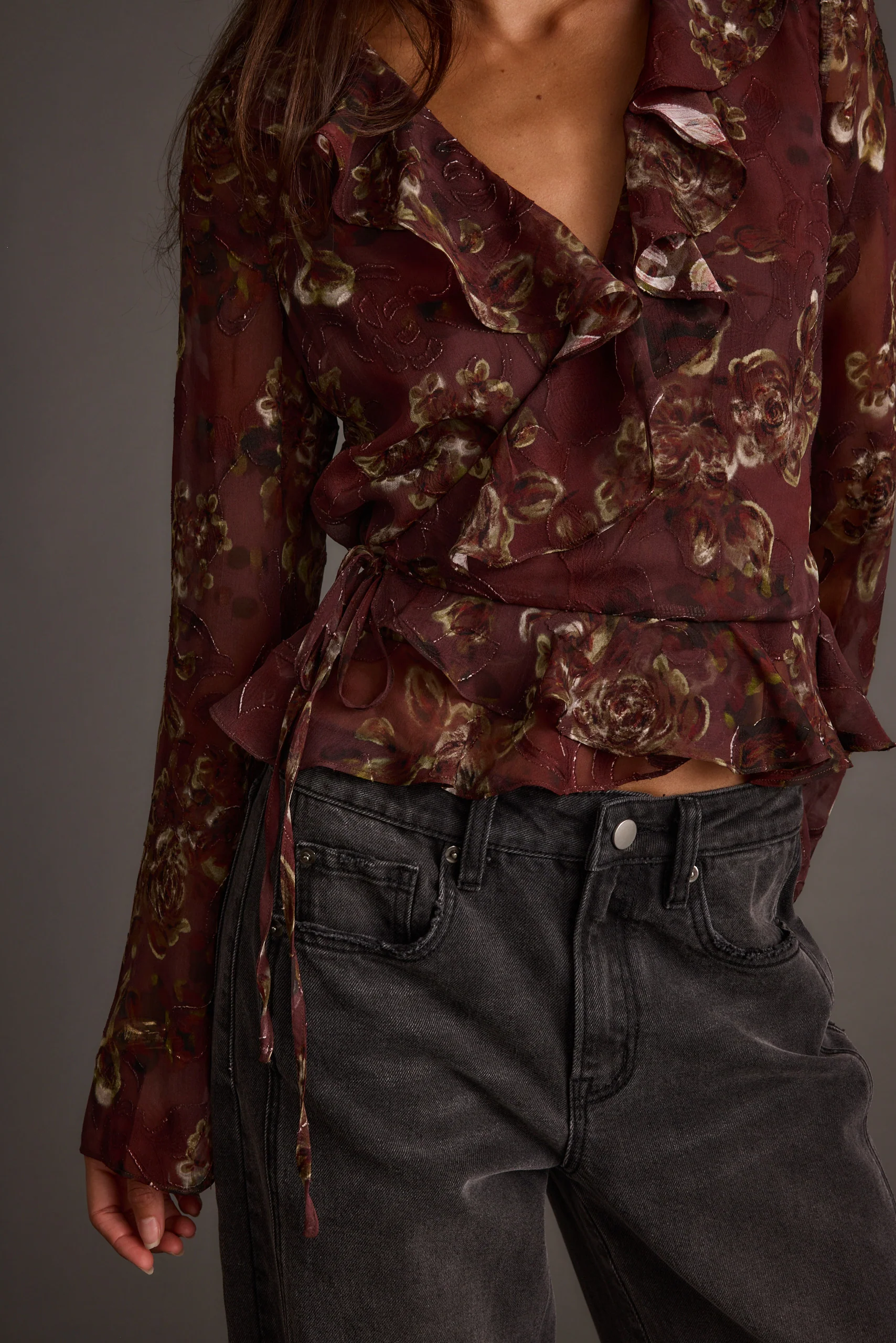 Dominique Plum Floral Blouse - Image 9
