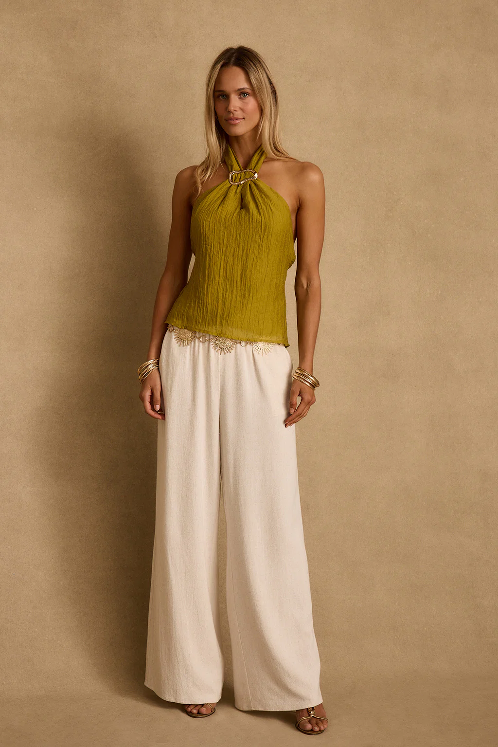 Elio Chartreuse Halter Top - Image 6