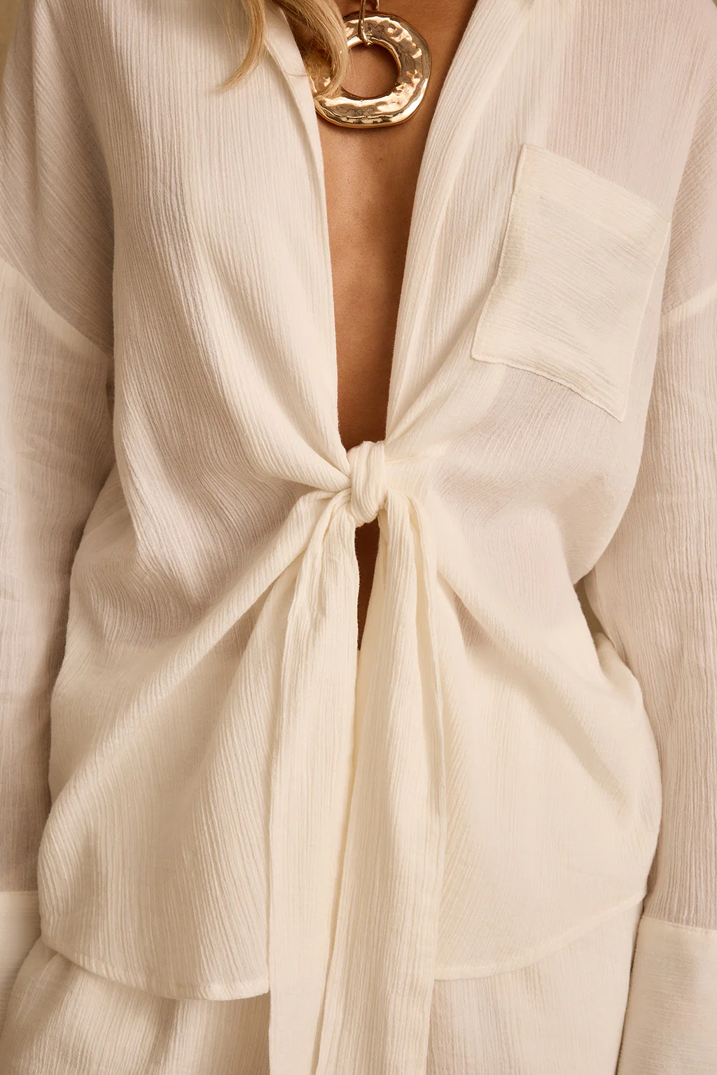 Ella Ivory Tie Top - Image 6