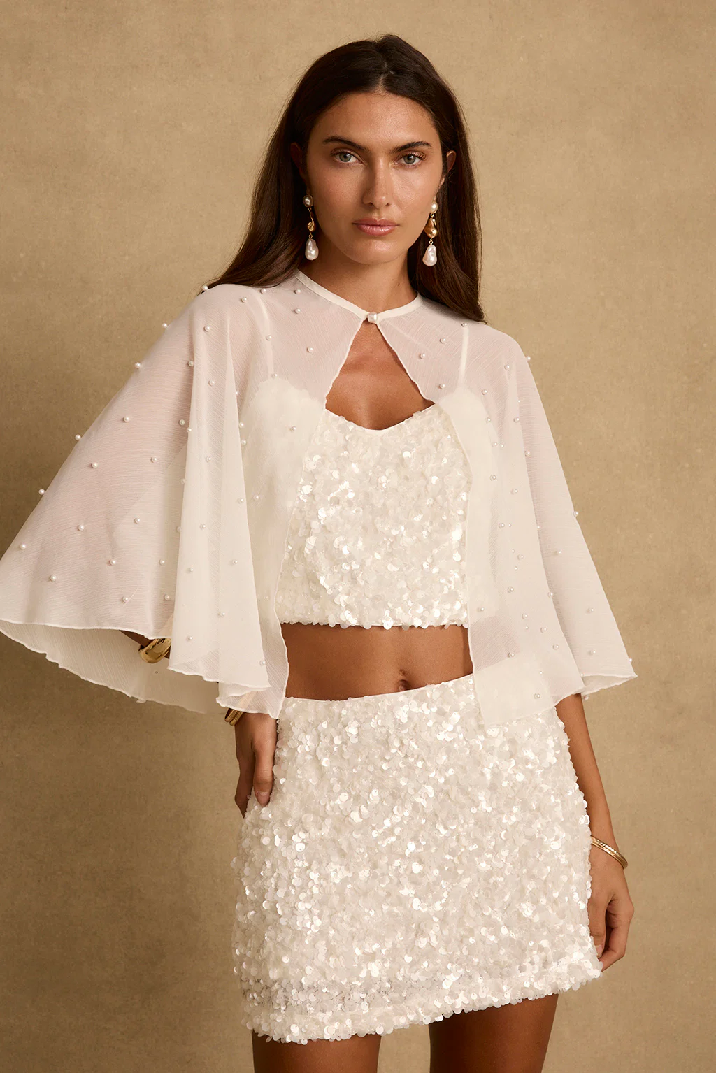 Isadora Pearl Embellished Cape - Image 7