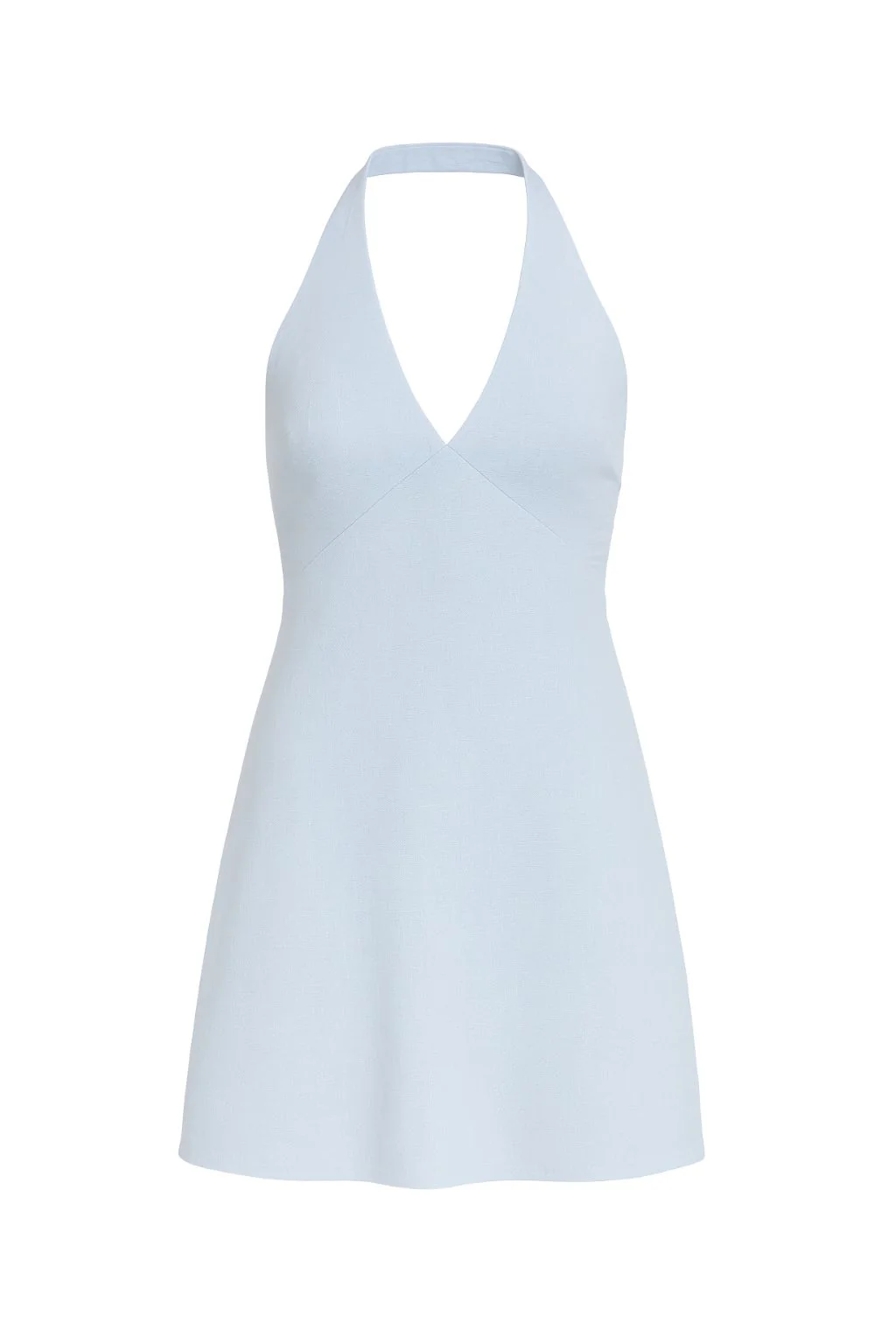 Emma Baby Blue Linen Mini Dress - Image 7