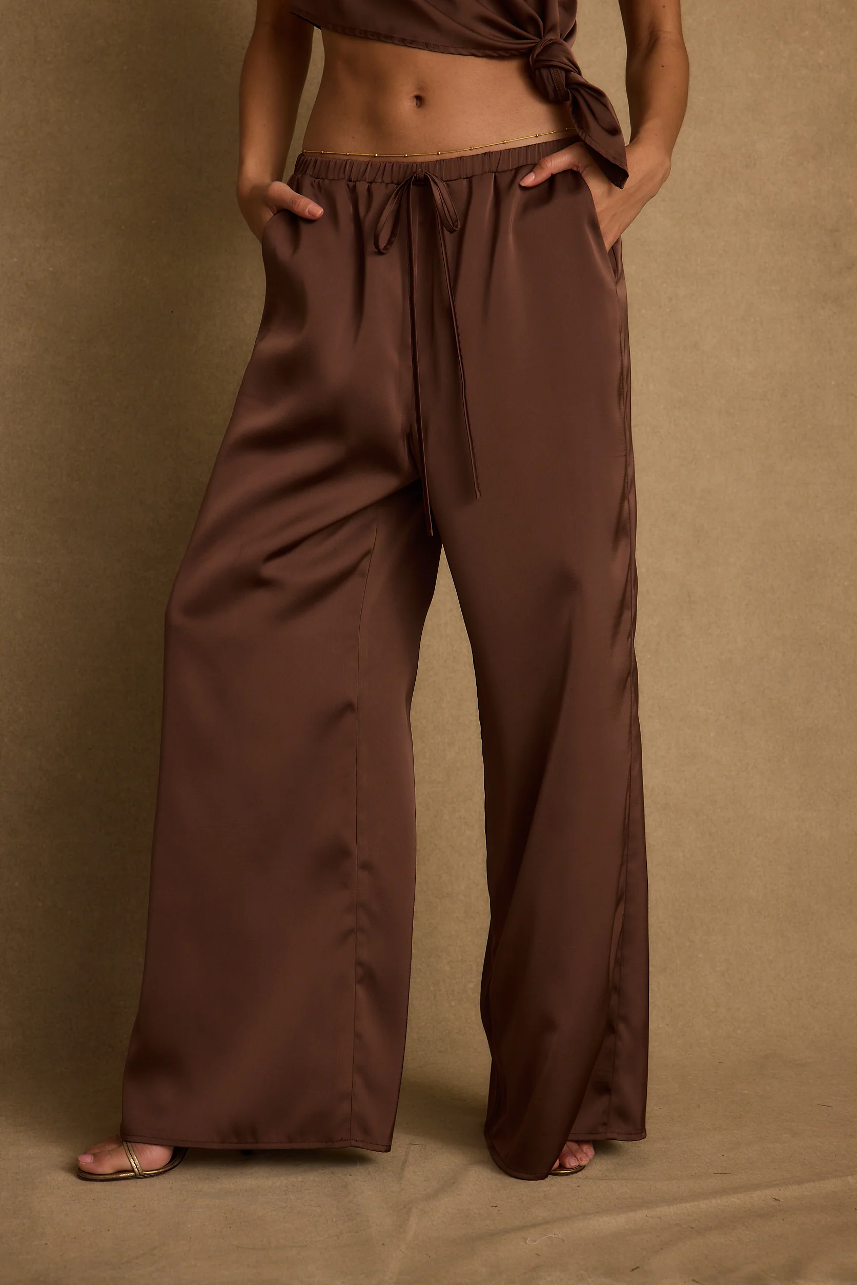 Estelle Espresso Satin Pant - Image 5