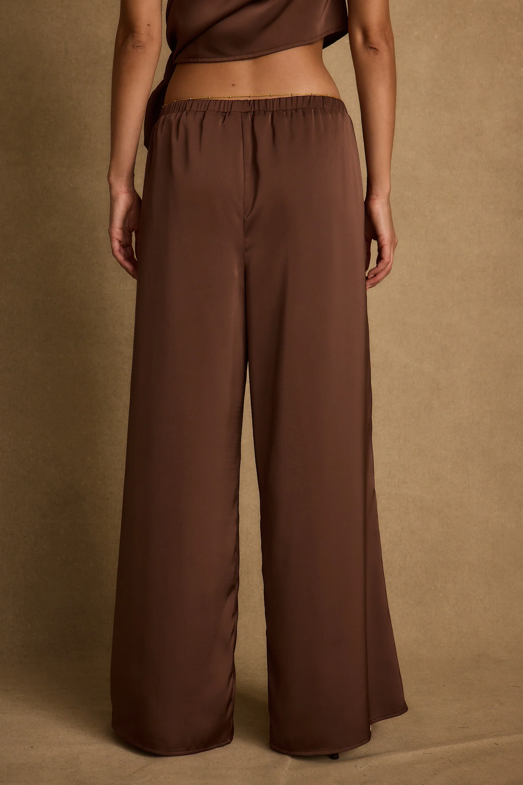 Estelle Espresso Satin Pant - Image 6