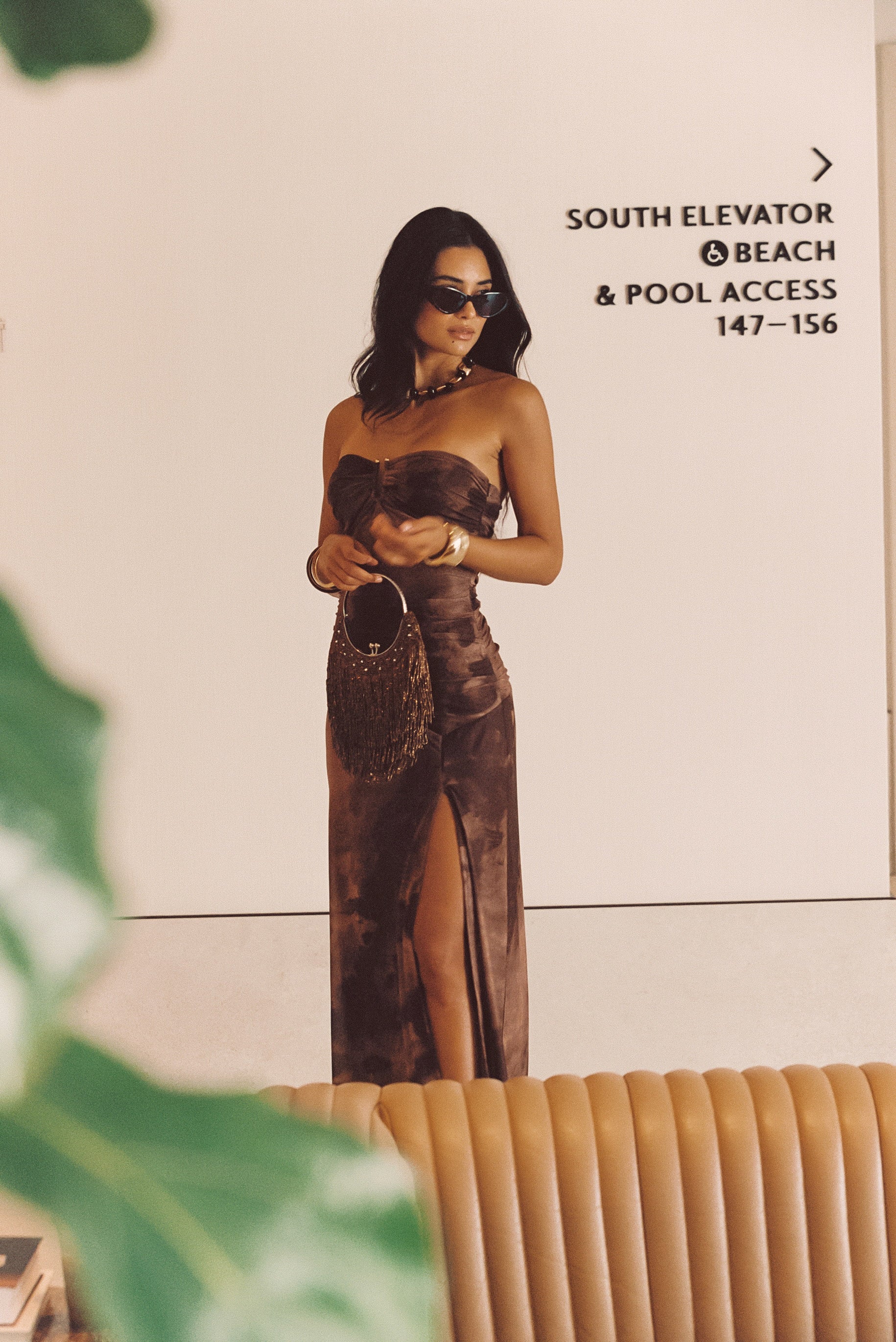 Everly Mocha Mesh Midi Dress - Image 4