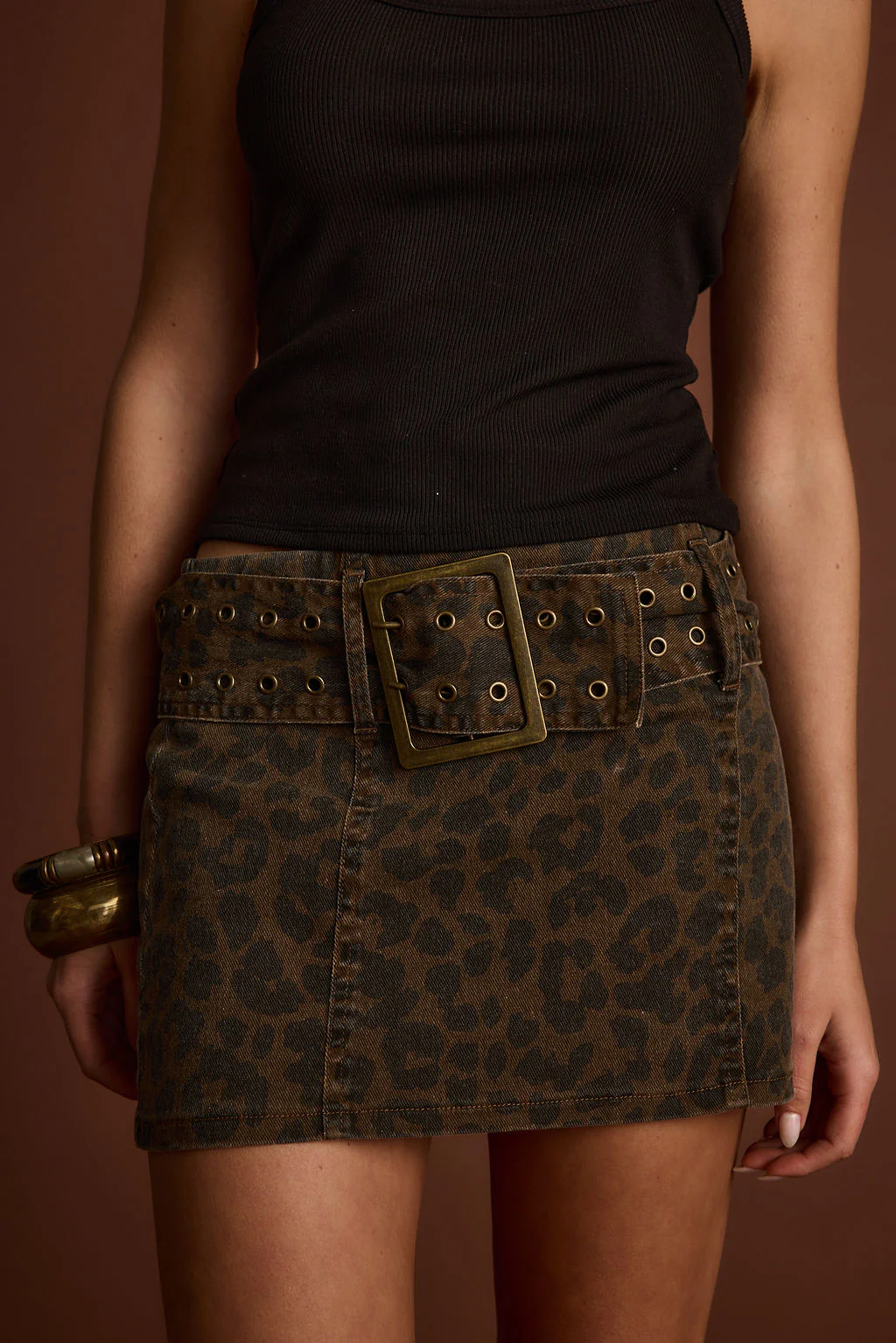 Fiera Leopard Belted Micro Mini Skirt - Image 7