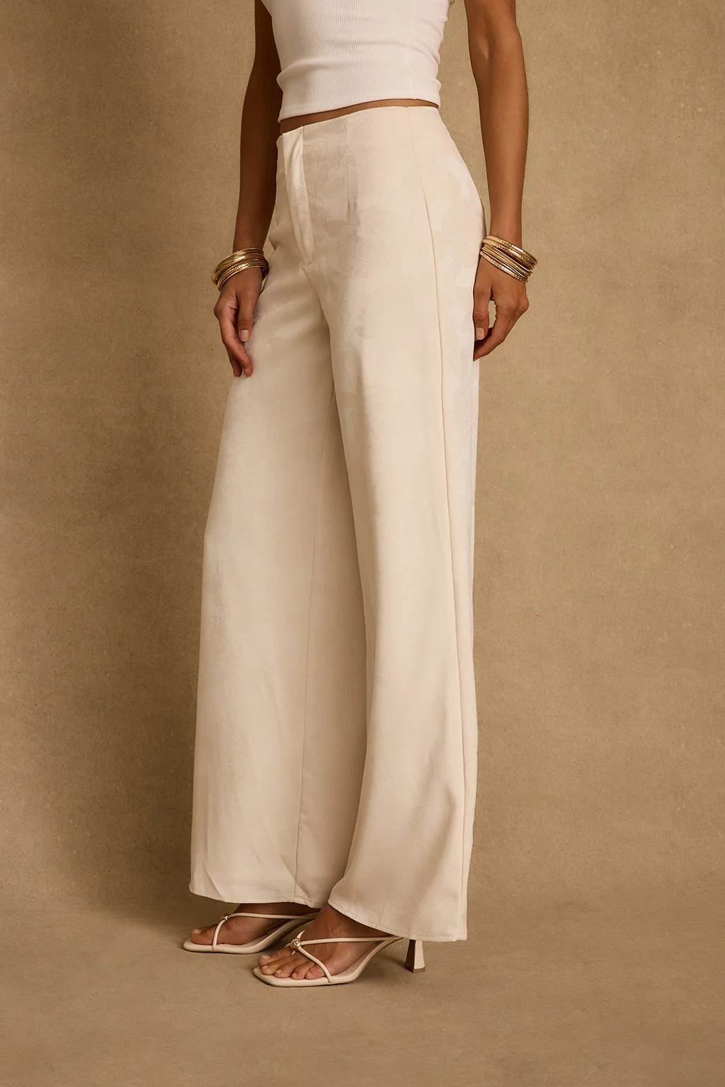 Finnian Ivory Jacquard Trousers - Image 8