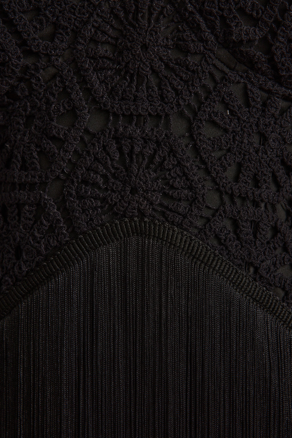 Finnley Black Crochet Fringe Mini Dress - Image 9