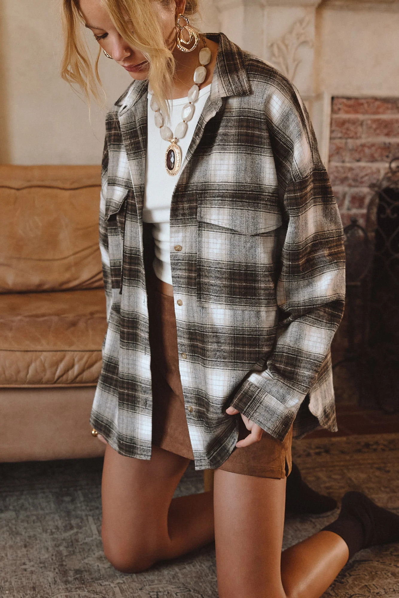Fireside Espresso Plaid Flannel - Image 4