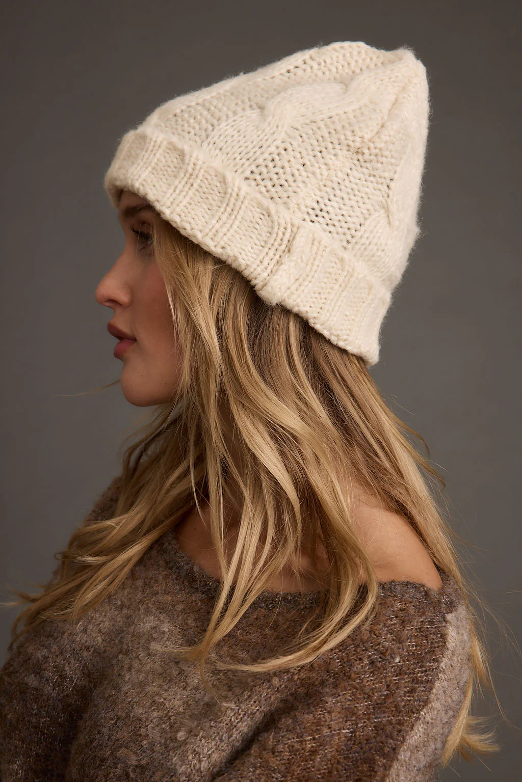 Frost Cream Knit Beanie - Image 2