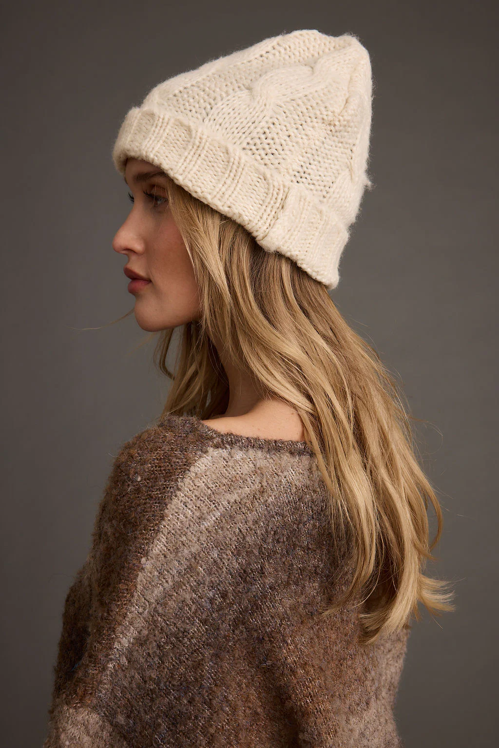 Frost Cream Knit Beanie - Image 3