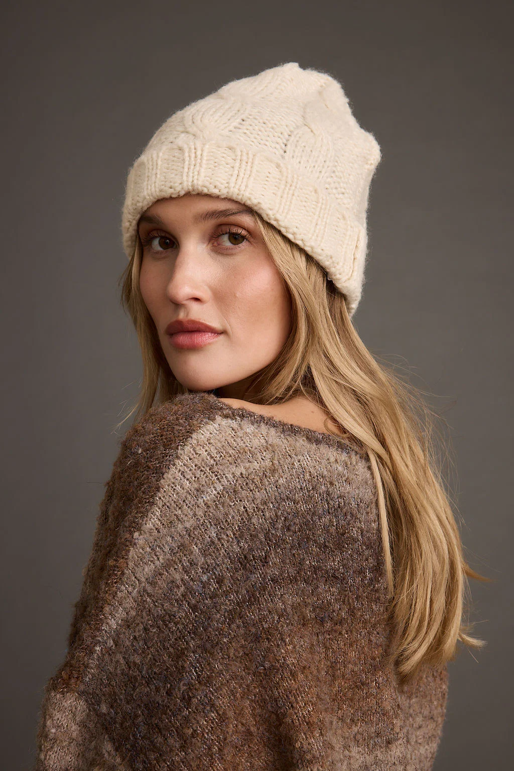 Frost Cream Knit Beanie - Image 4