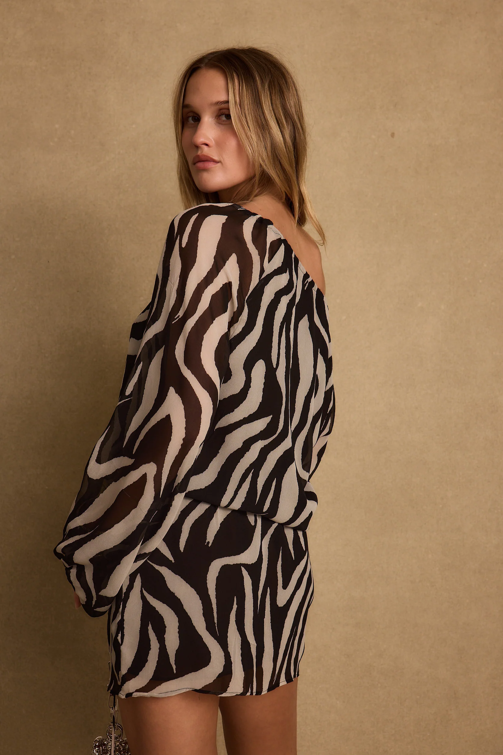 Gina Zebra Mini Dress - Image 6