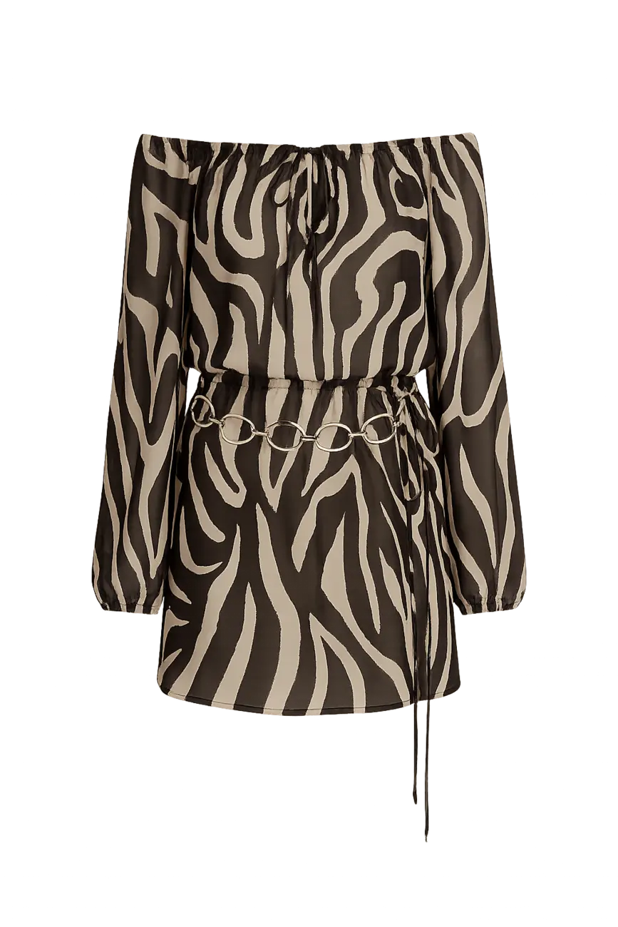 Gina Zebra Mini Dress - Image 9