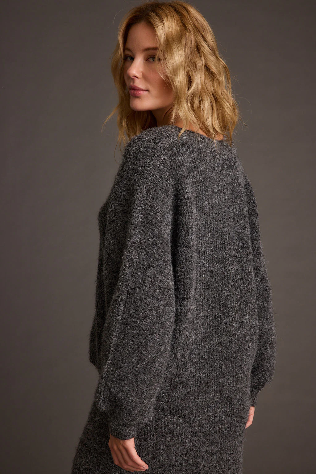 Glacier Charcoal V Neck Sweater - Image 2