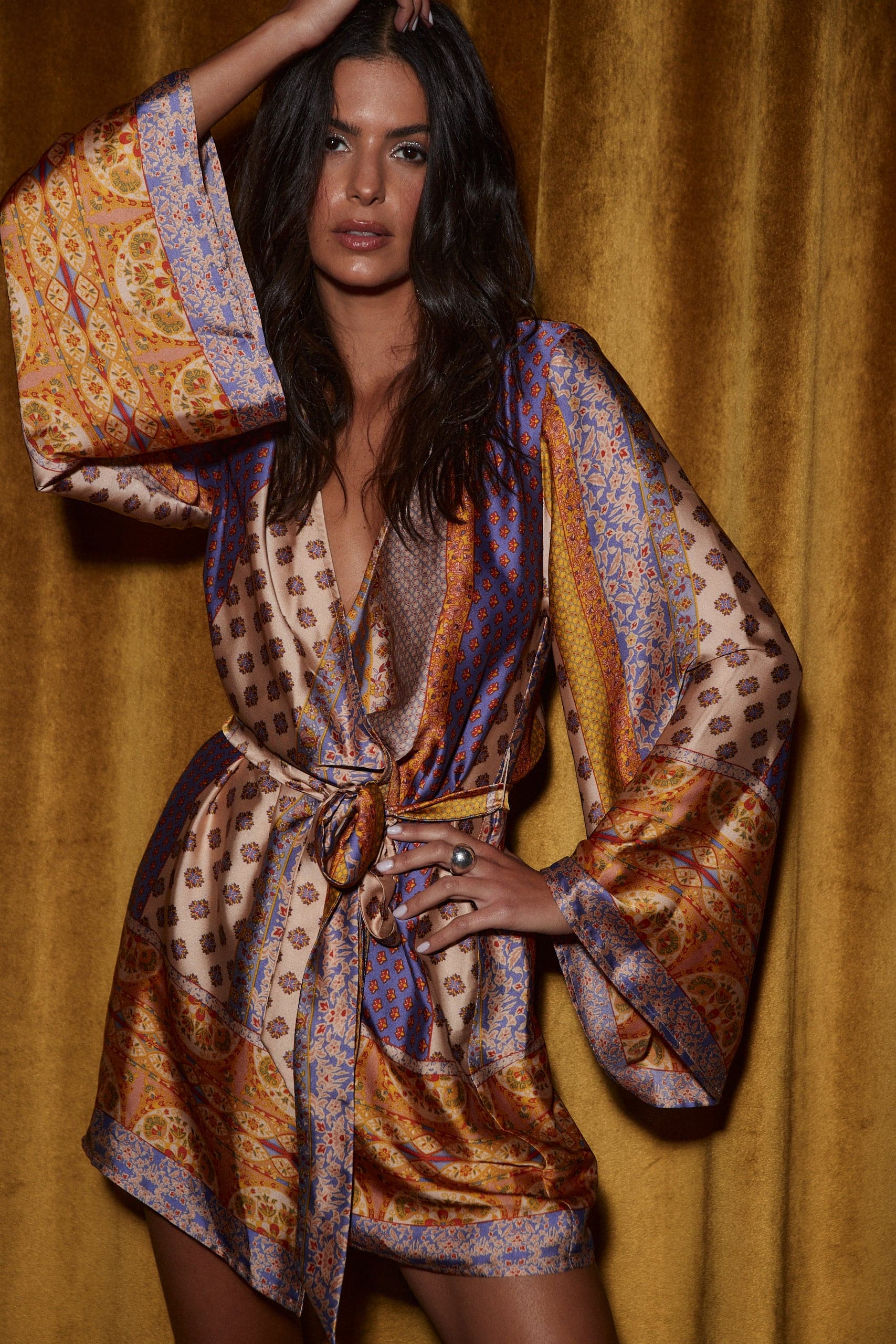 Gold Standard Multicolored Kimono Dress - Image 5