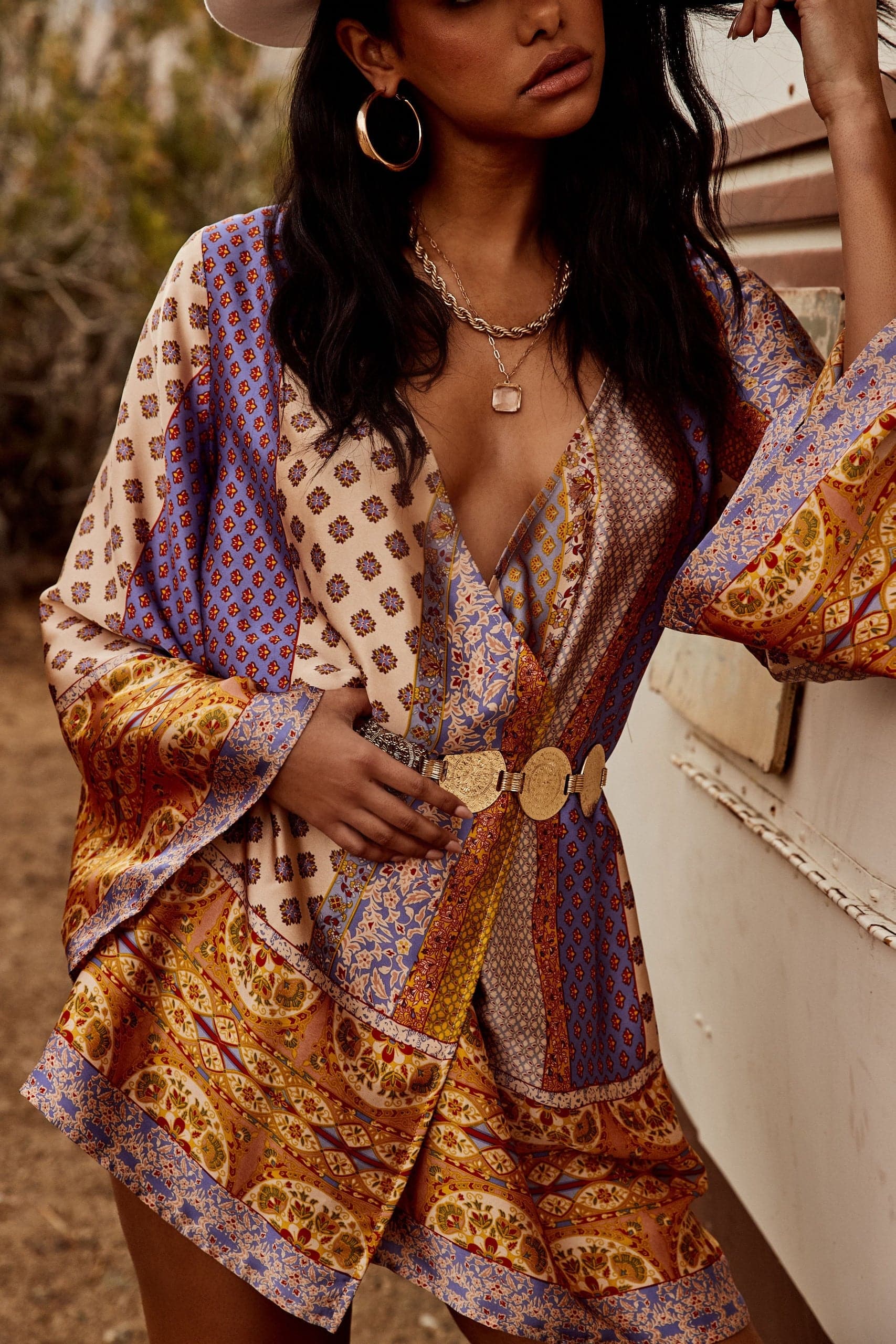Gold Standard Multicolored Kimono Dress - Image 9