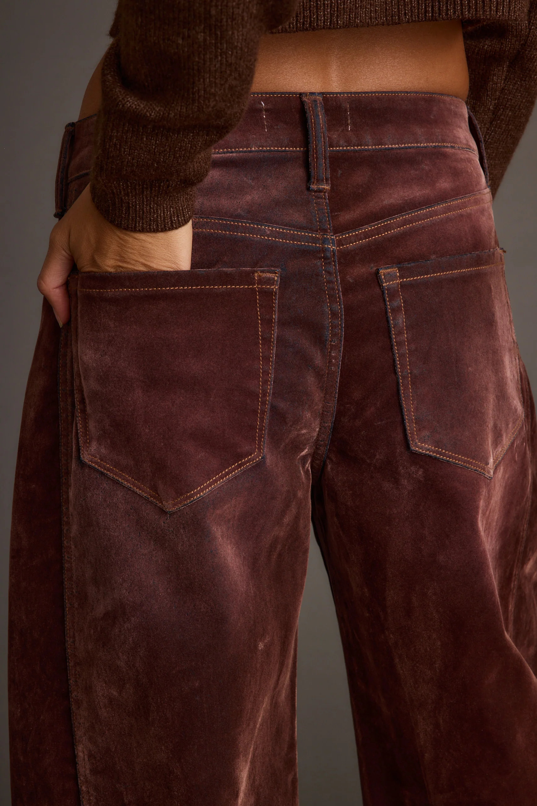 Gracyn Mulberry Velveteen Barrel Pants - Image 10