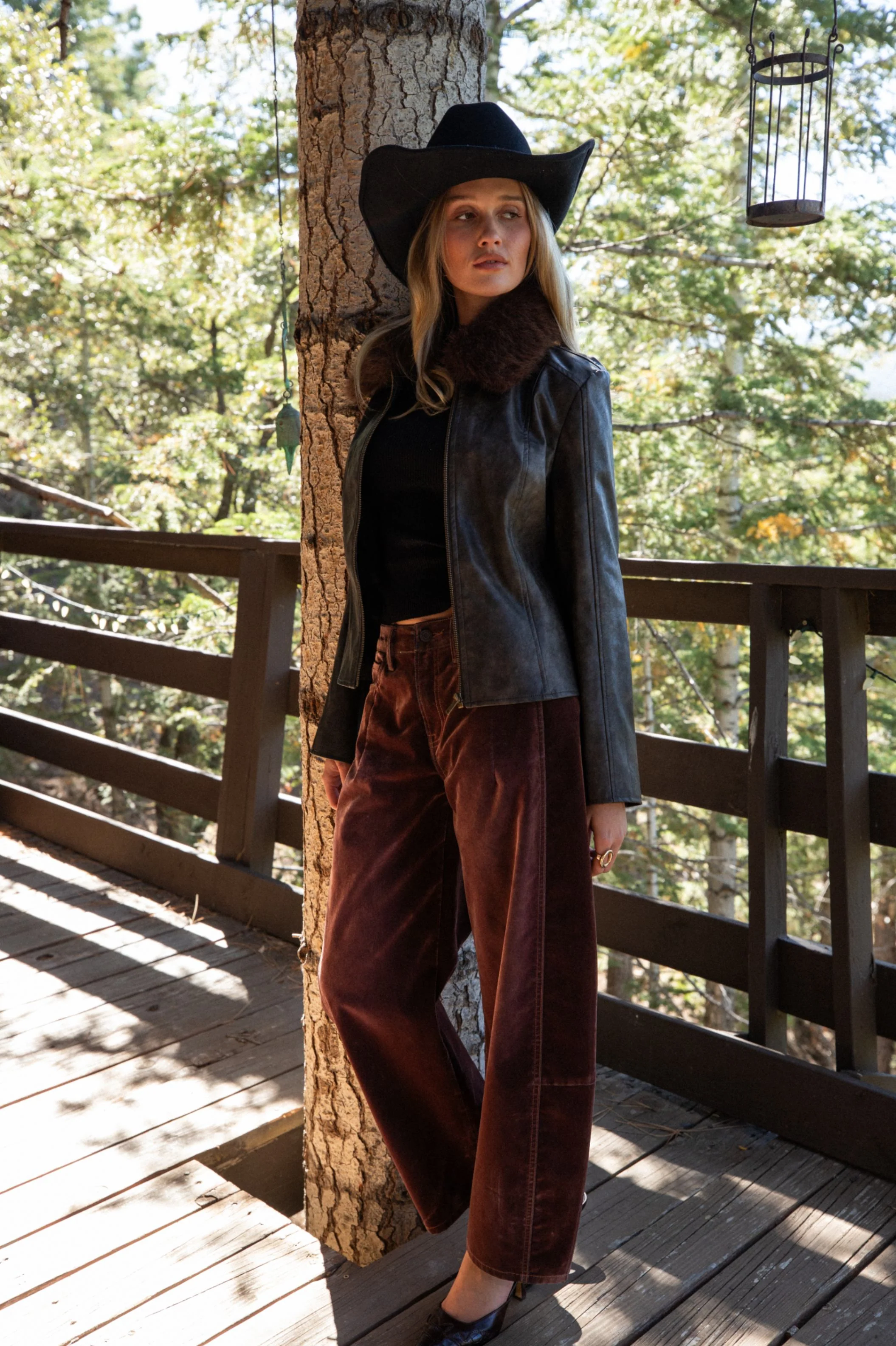 Gracyn Mulberry Velveteen Barrel Pants - Image 5