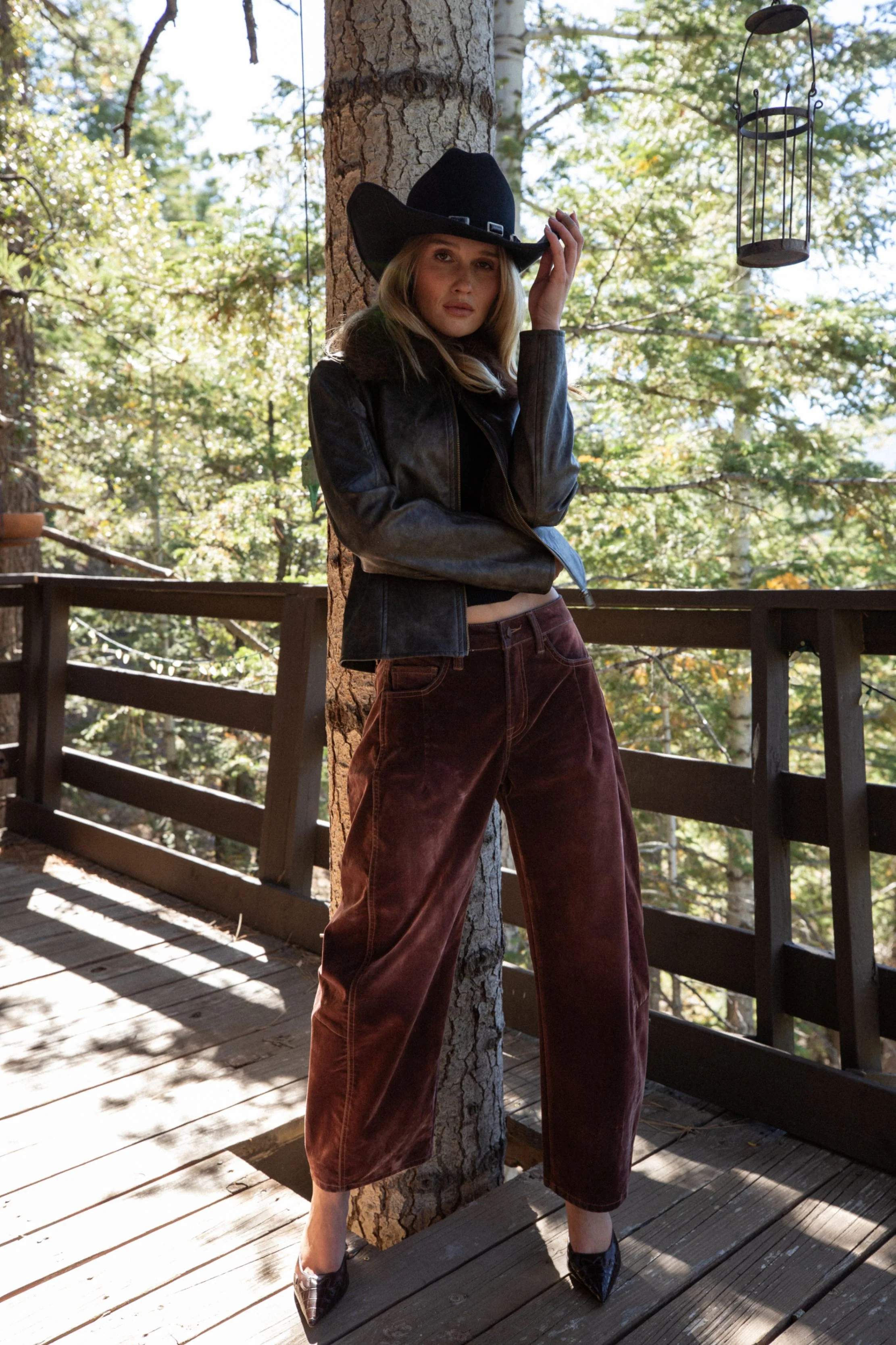 Gracyn Mulberry Velveteen Barrel Pants - Image 7