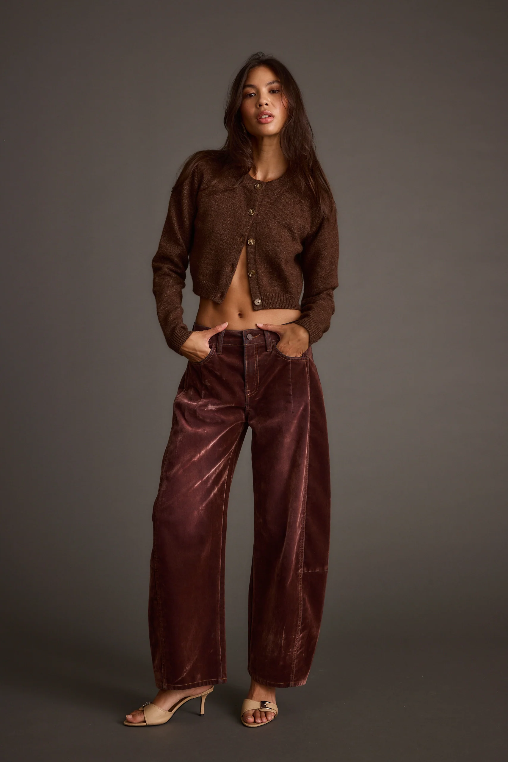 Gracyn Mulberry Velveteen Barrel Pants - Image 8