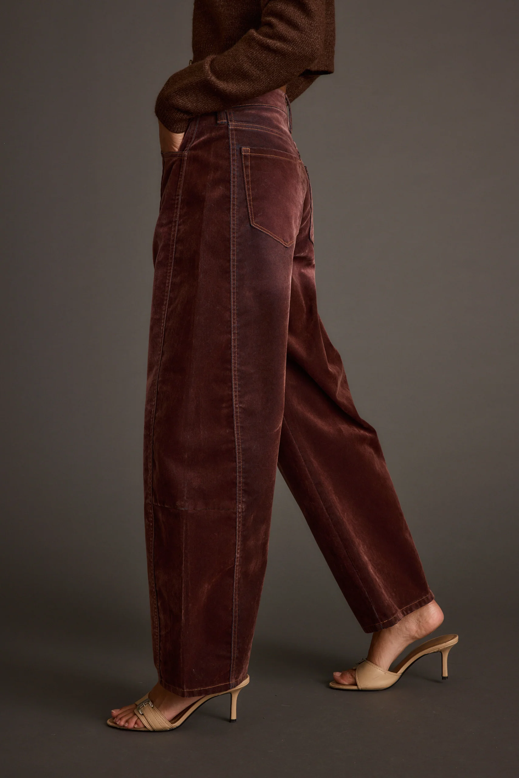 Gracyn Mulberry Velveteen Barrel Pants - Image 9